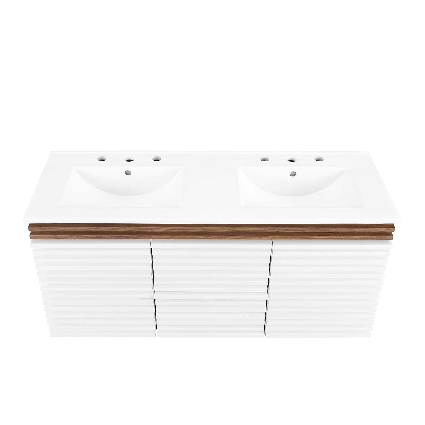 Modway Outlet Render 48" Wall-Mount Bathroom Vanity by Modway Bathroom Furniture White Walnut White - EEI-5802-WHI-WAL-WHI