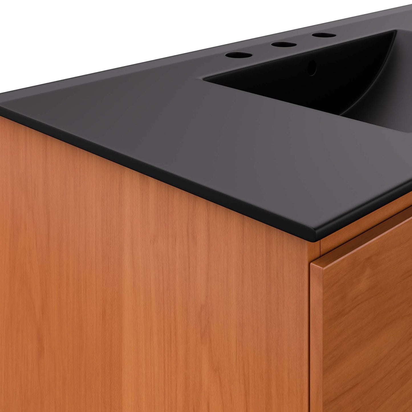 Modway Outlet Scenic 36" Wall-Mount Bathroom Vanity by Modway Bathroom Furniture Cherry Black - EEI-5813-CHE-BLK