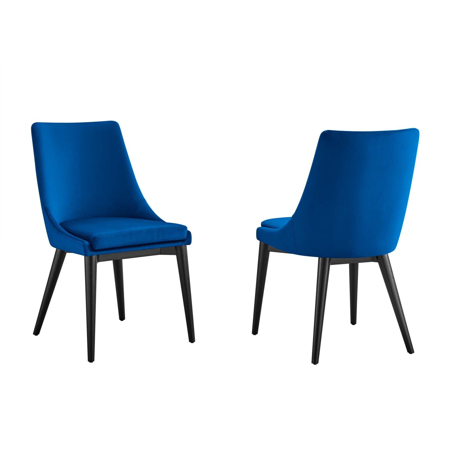 Modway Outlet Viscount Accent Performance Velvet Dining Chairs Set of 2 by Modway Bar and Dining Furniture Navy - EEI-5816-NAV