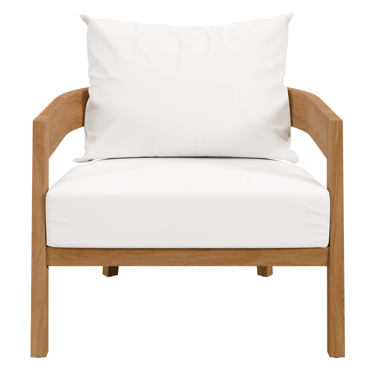 Modway - Brisbane 3-Piece Teak Wood Outdoor Patio Set by Modway Outdoor Furniture Sofa Sectionals White - EEI-5835-NAT-WHI