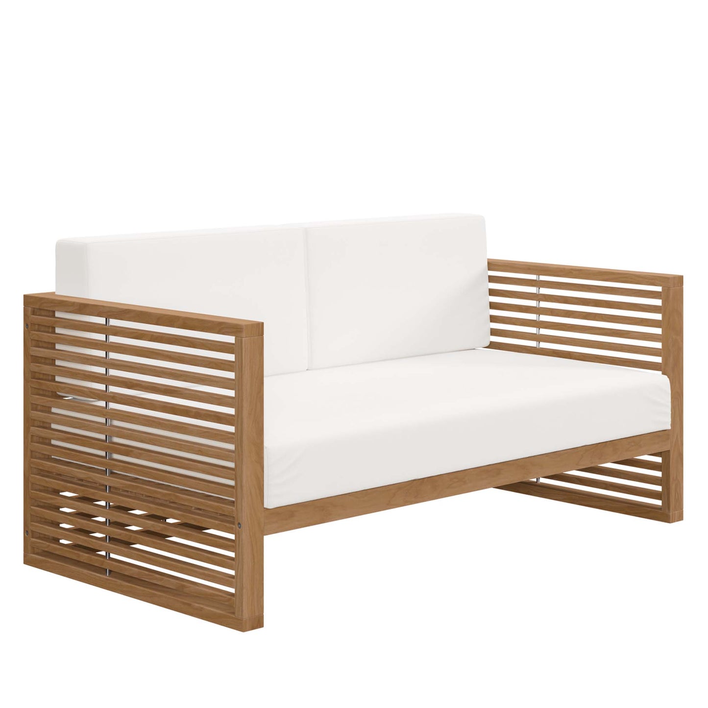 Modway - Carlsbad 6-Piece Teak Wood Outdoor Patio Set by Modway Outdoor Furniture Sofa Sectionals White - EEI-5836-NAT-WHI