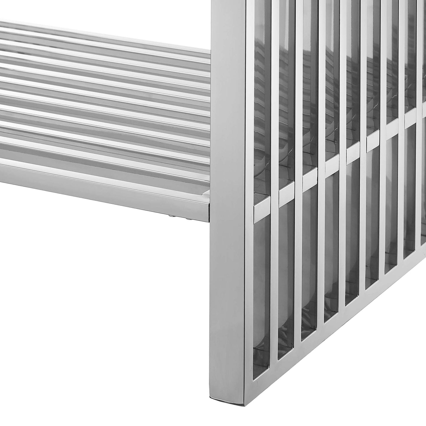 Modway - Gridiron 36" Bathroom Vanity by Modway Bathroom Vanities Silver - EEI-6107-WHI-SLV