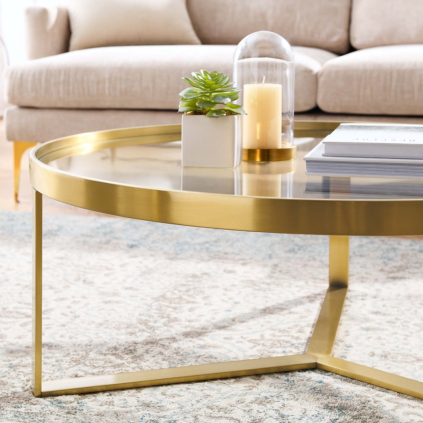Modway Outlet Relay Coffee Table by Modway Living Room Furniture Gold - EEI-6153-GLD