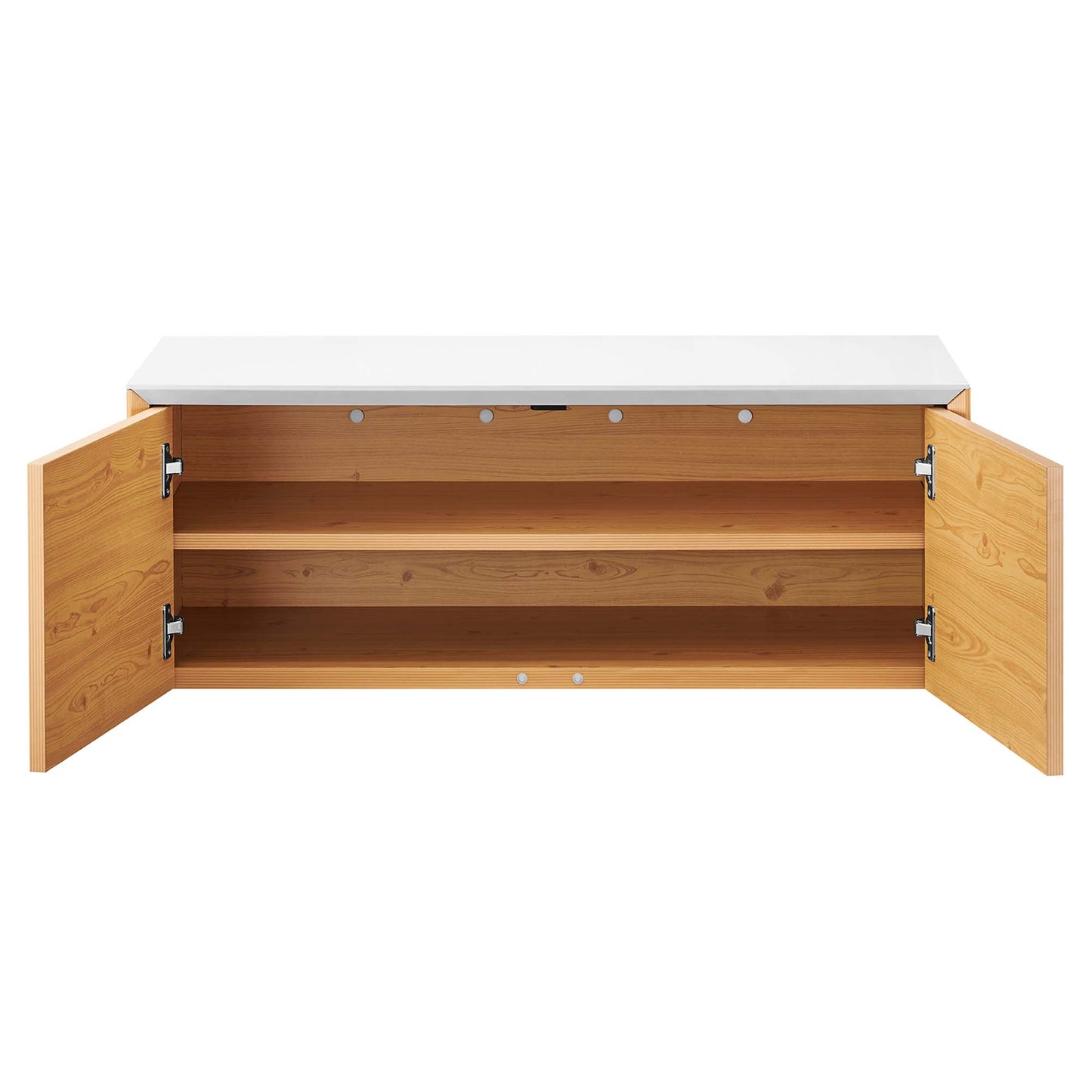 Modway Outlet Kinetic Wall-Mount Office Storage Cabinet by Modway Office Furniture Furniture White Natural - EEI-6205-WHI-NAT