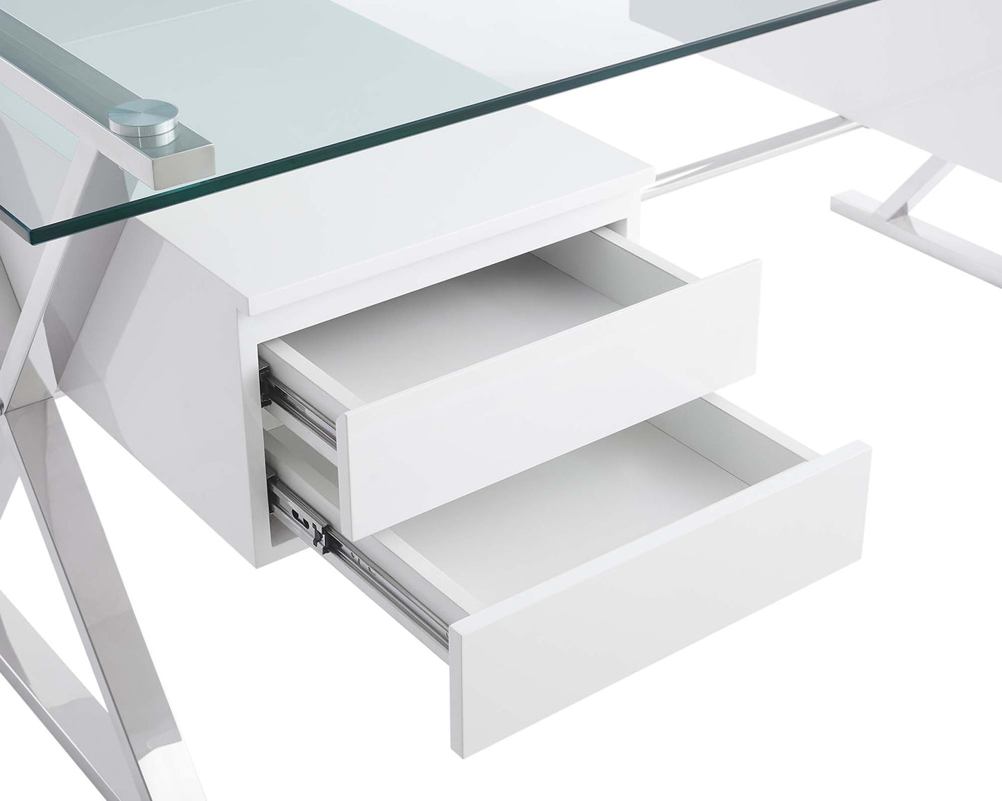 Modway - Sector 71" Glass Top Glass Office Desk by Modway Office Furniture Computer Desks White - EEI-6226-WHI