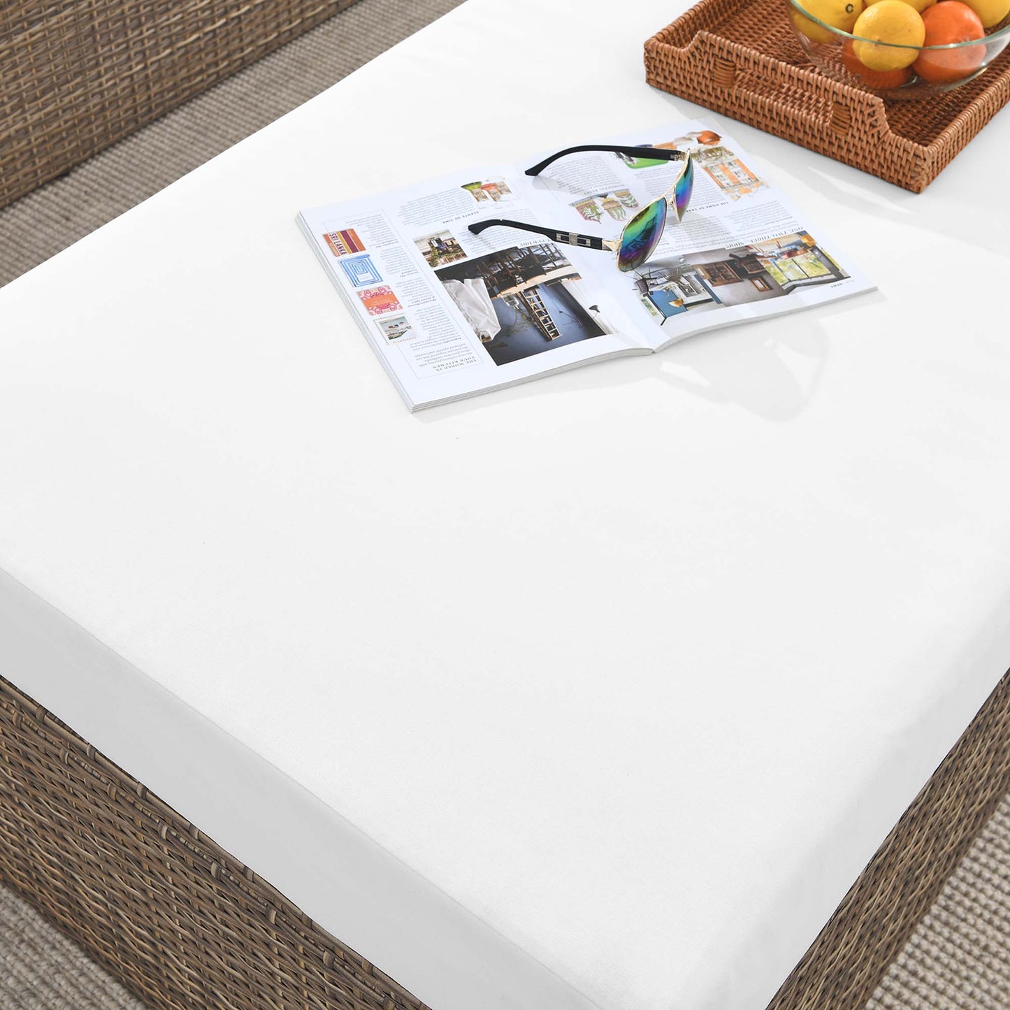 Modway - Convene Outdoor Patio Rectangle Ottoman by Modway Outdoor Furniture Sofa Sectionals White - EEI-6248-CAP-WHI