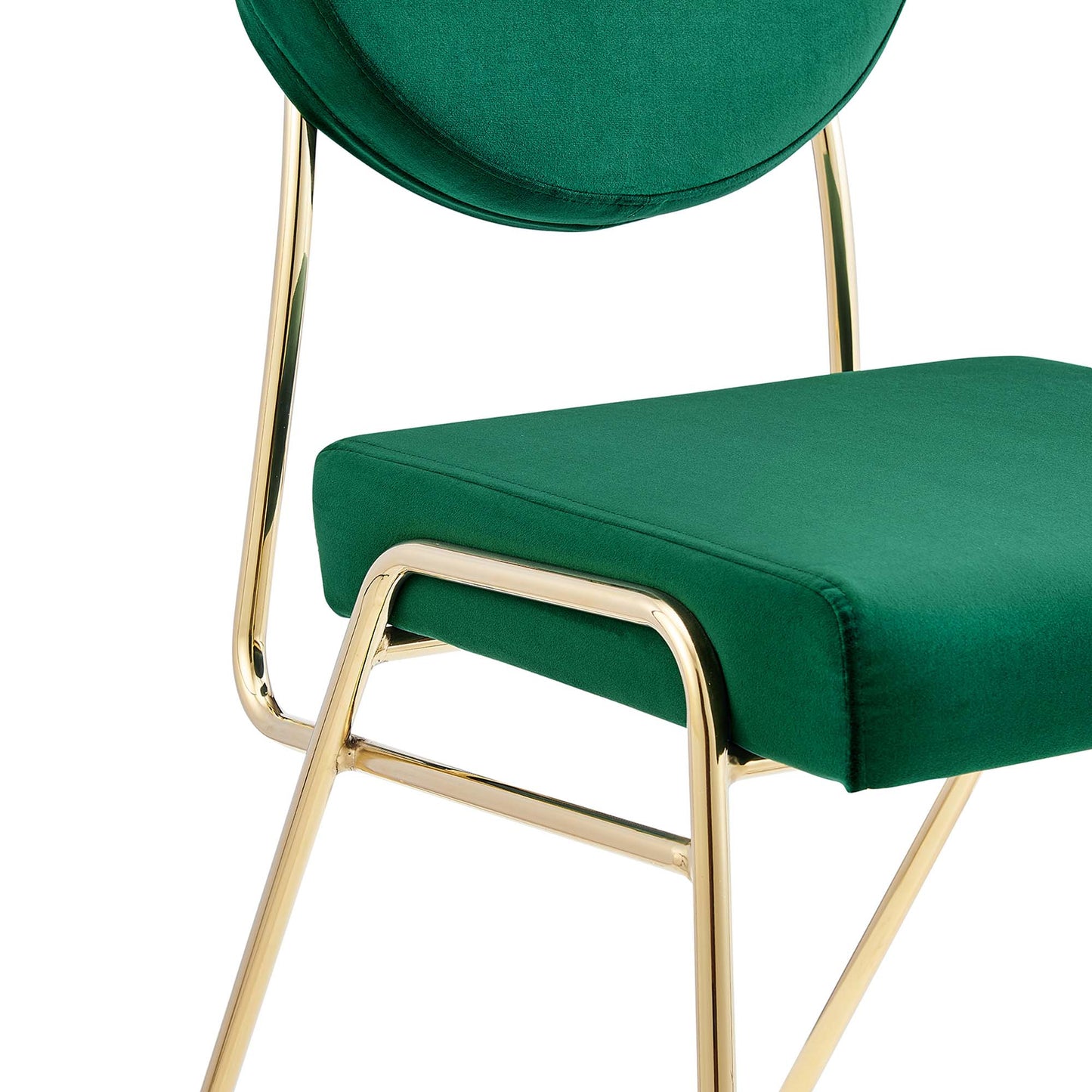 Modway Outlet Craft Performance Velvet Dining Side Chair by Modway Bar and Dining Furniture Gold Green - EEI-6252-GLD-GRN