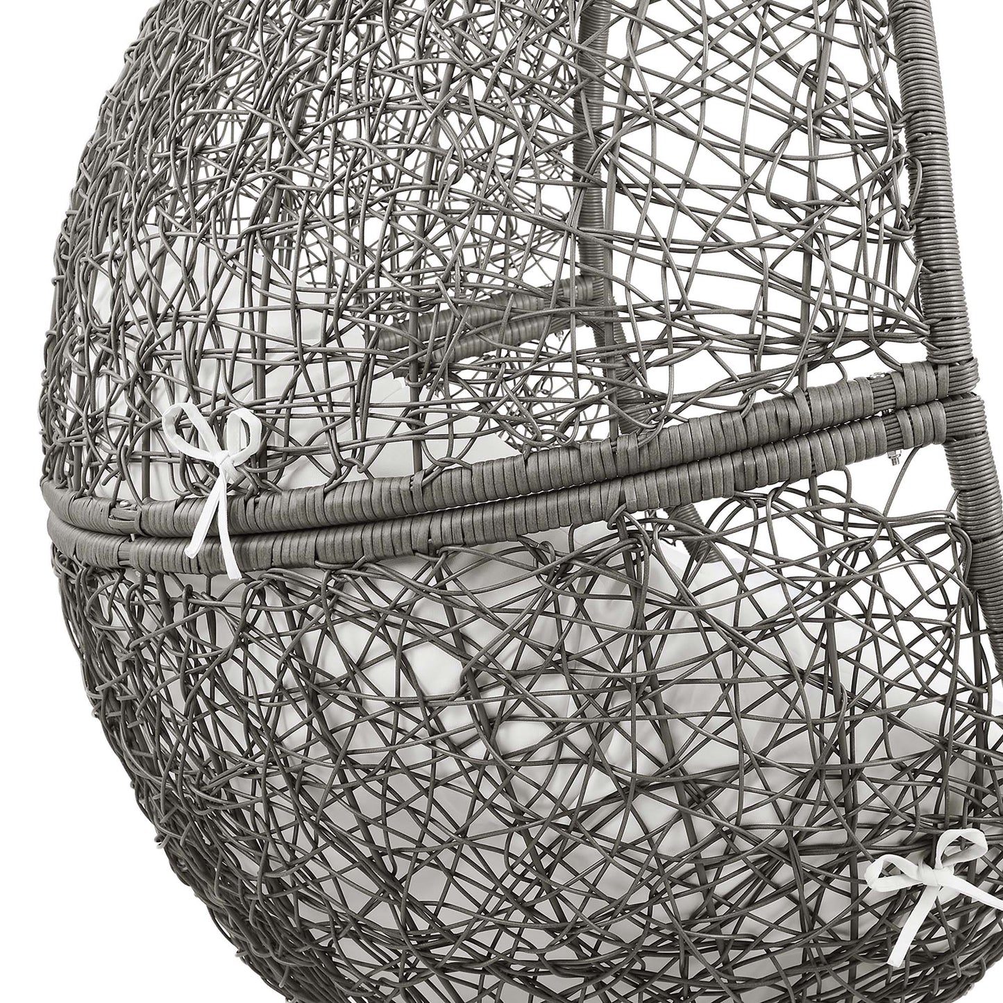 Modway Outlet Encase Outdoor Patio Rattan Swing Chair by Modway Outdoor Furniture Furniture Gray White - EEI-6262-GRY-WHI