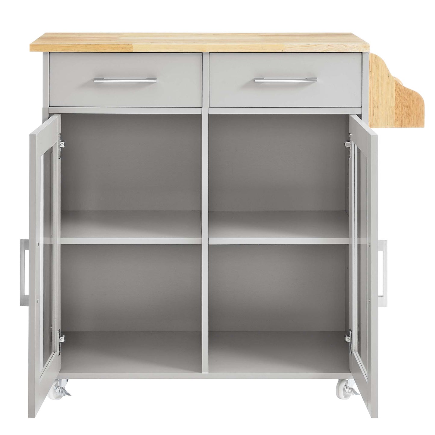 Modway Outlet Cuisine Kitchen Cart by Modway Bar and Dining Furniture Light Gray Natural - EEI-6276-LGR-NAT