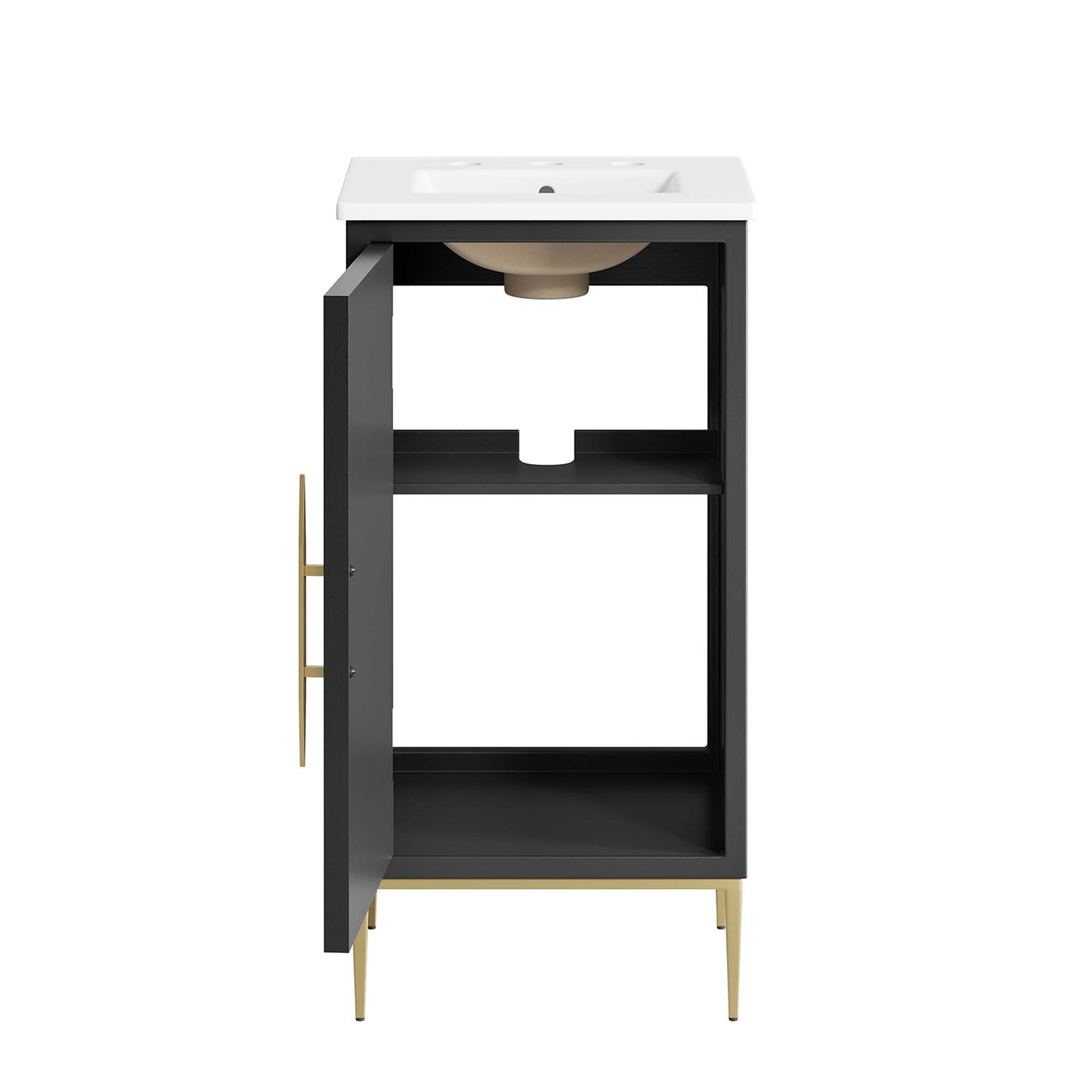 Modway - Awaken 18" Bathroom Vanity by Modway Bathroom Vanities Black - EEI-6285-WHI-BLK