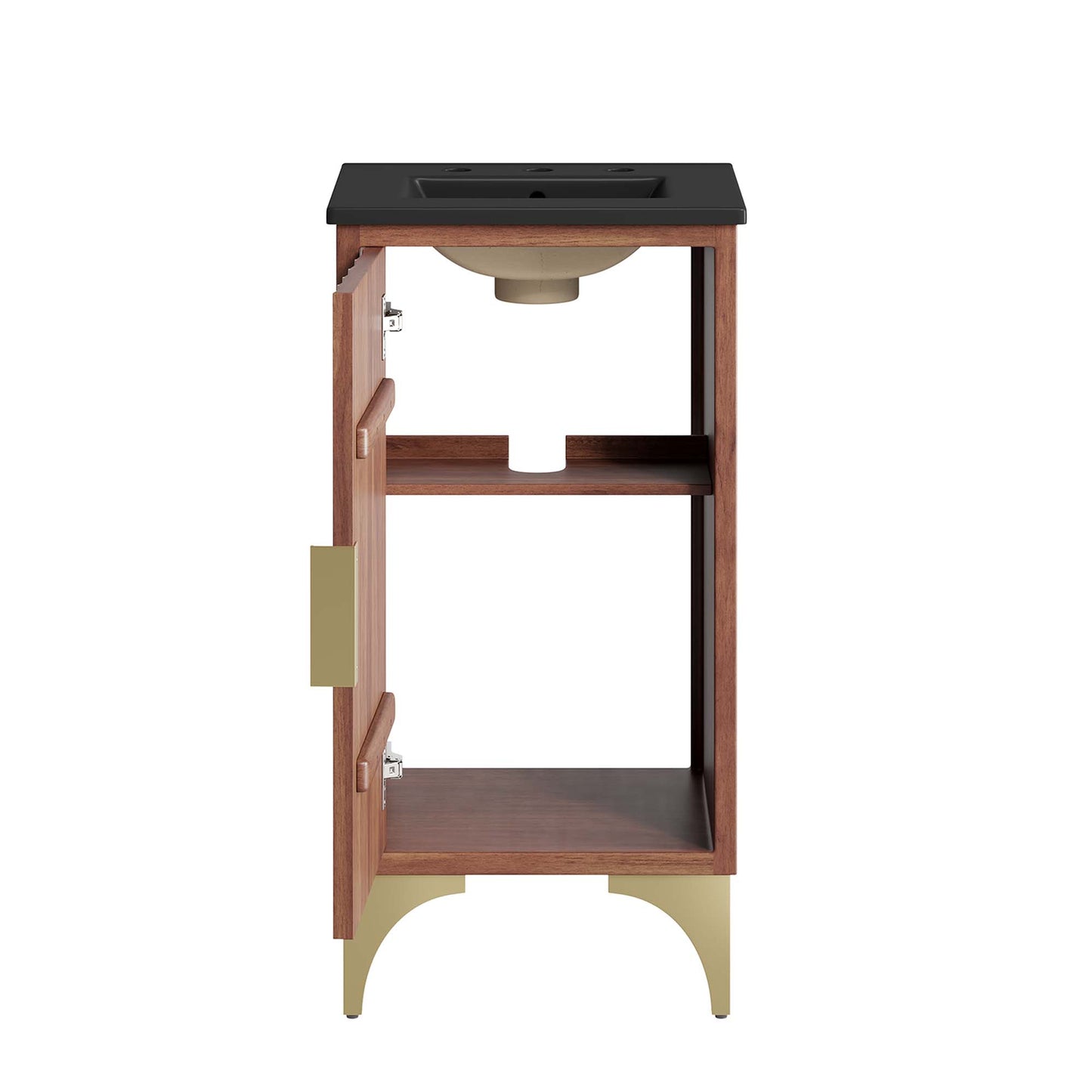 Modway - Daylight 18" Bathroom Vanity by Modway Bathroom Vanities Brown - EEI-6288-BLK-WAL