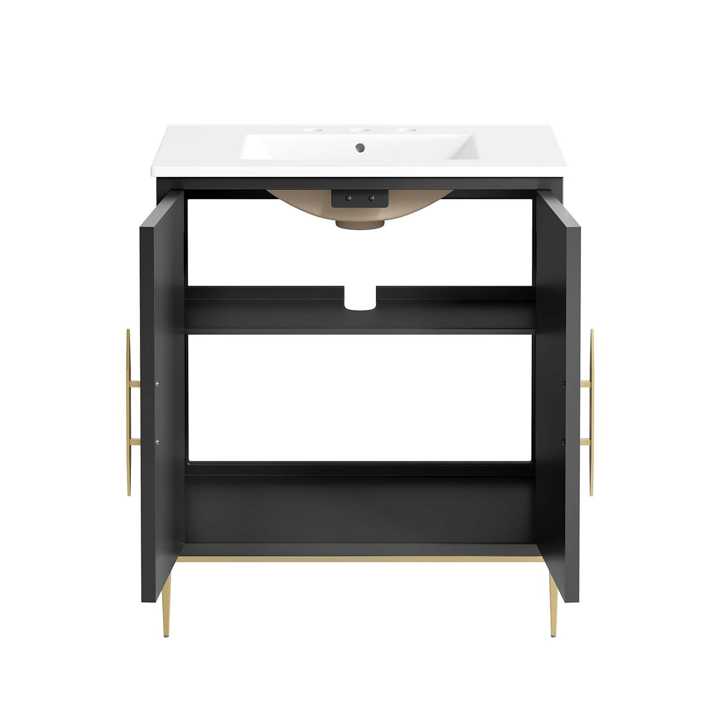 Modway - Awaken 30" Bathroom Vanity by Modway Bathroom Vanities Black - EEI-6293-WHI-BLK