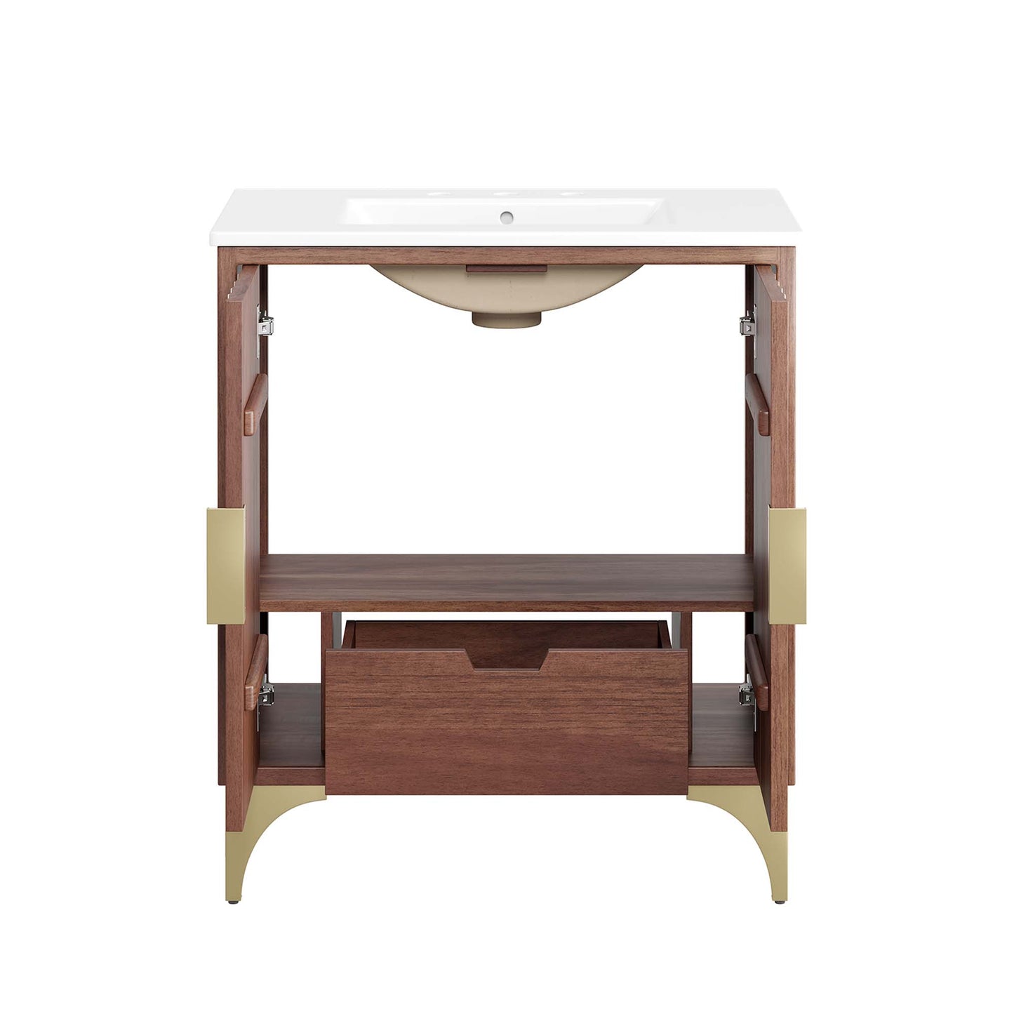 Modway - Daylight 30" Bathroom Vanity by Modway Bathroom Vanities Brown - EEI-6294-WHI-WAL