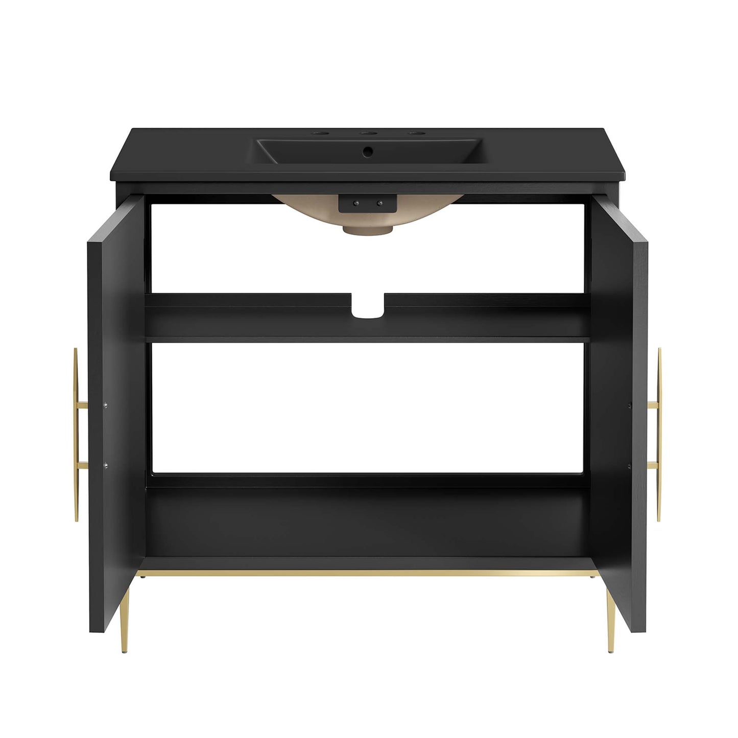 Modway - Awaken 36" Bathroom Vanity by Modway Bathroom Vanities Black - EEI-6299-BLK-BLK