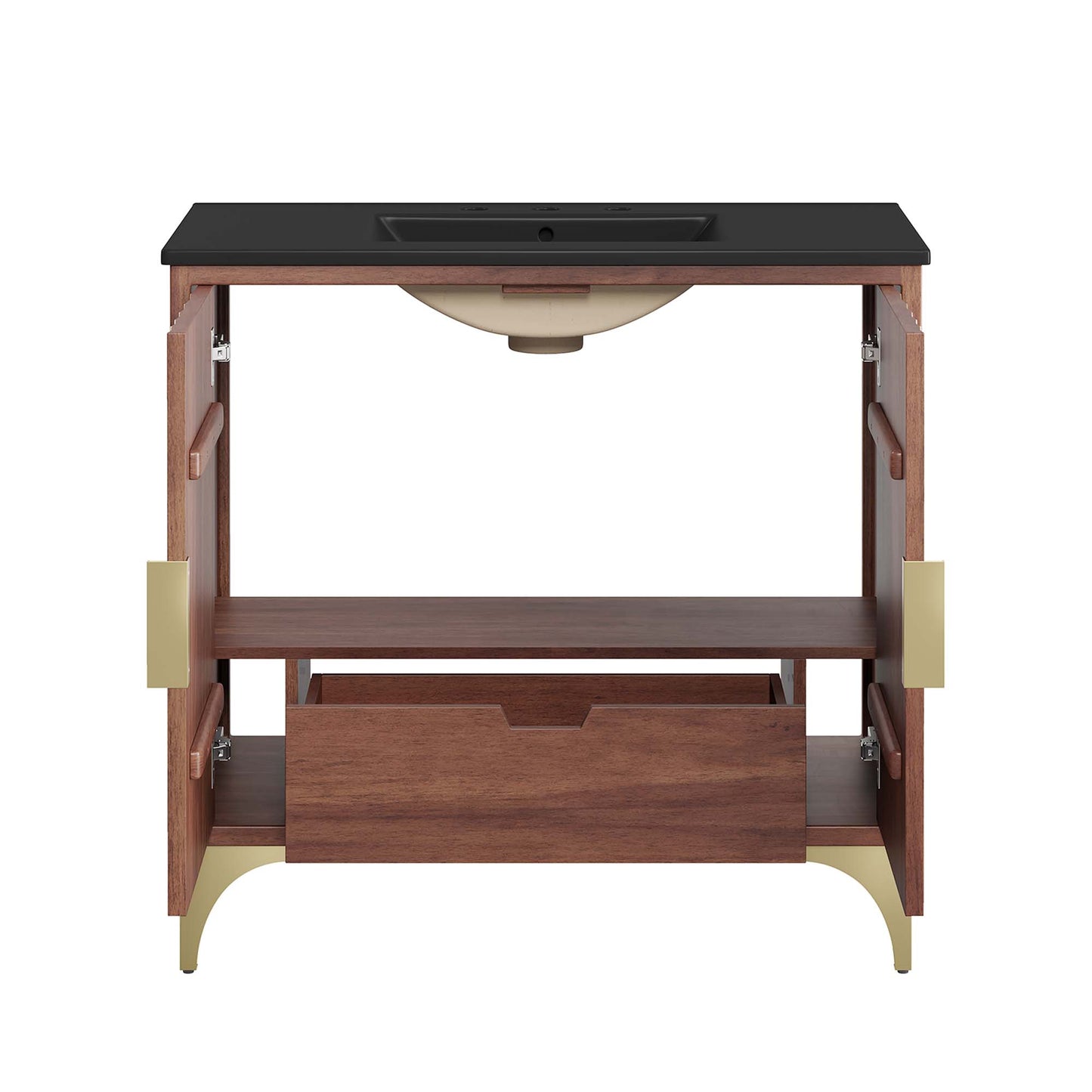 Modway - Daylight 36" Bathroom Vanity by Modway Bathroom Vanities Brown - EEI-6300-BLK-WAL