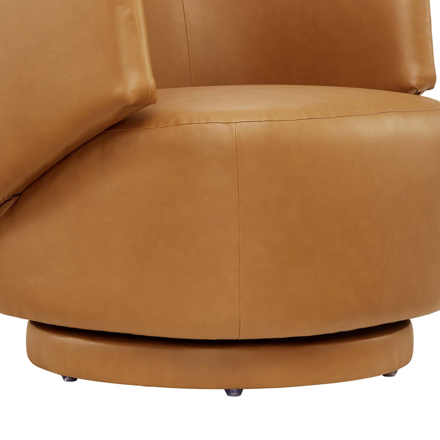 Modway - Celestia Vegan Leather Fabric and Wood Swivel Chair by Modway Living Room Sofas and Armchairs Brown - EEI-6358-TAN