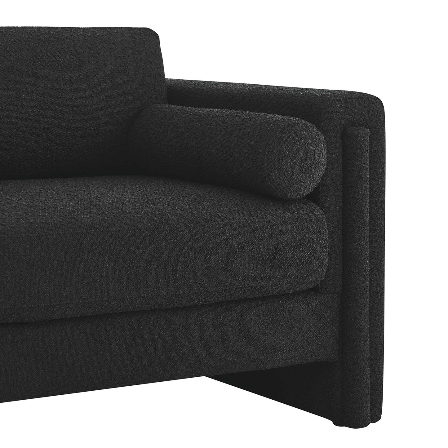 Modway Outlet Visible Boucle Fabric Loveseat by Modway Living Room Furniture Black - EEI-6376-BLK