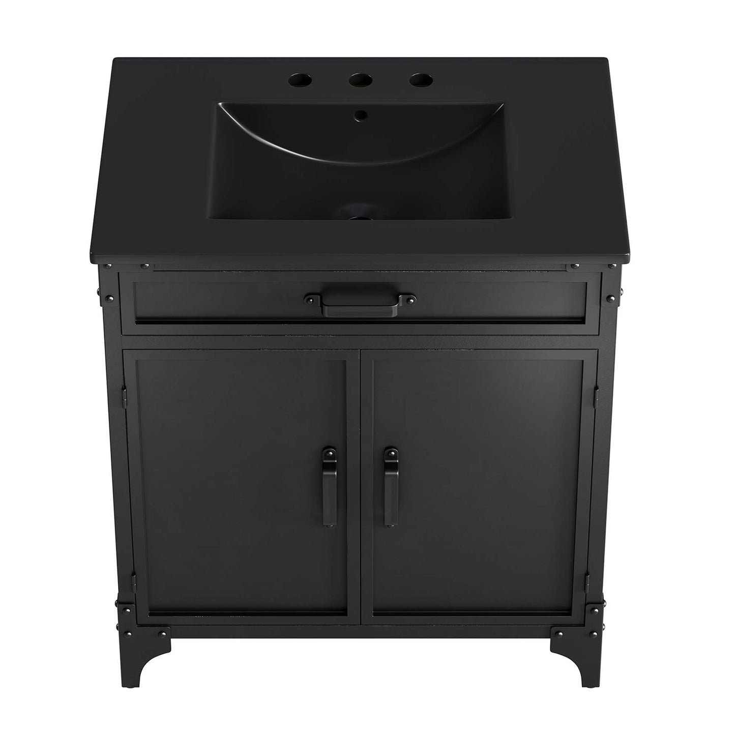 Modway - Steamforge 30" Bathroom Vanity by Modway Bathroom Vanities Black - EEI-6416-BLK-BLK