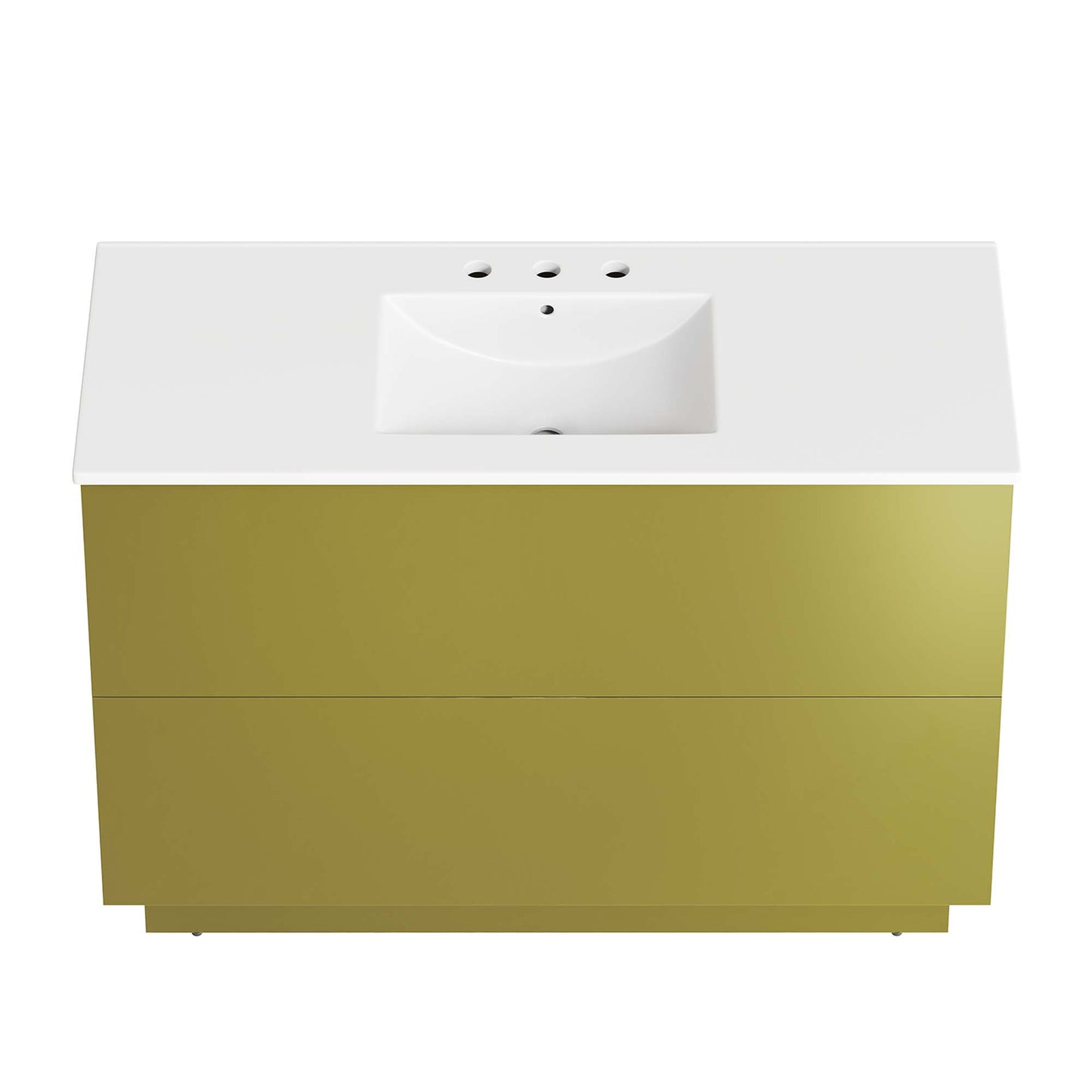 Modway Outlet Quantum 48" Single Sink Bathroom Vanity by Modway Bathroom Furniture White Gold - EEI-6431-WHI-GLD