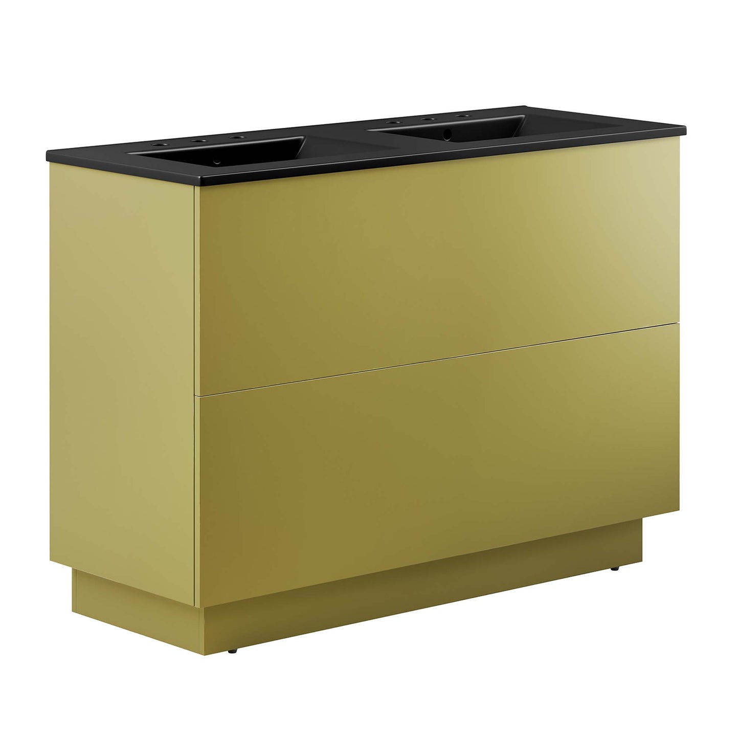 Modway Outlet Quantum 48" Double Sink Bathroom Vanity by Modway Bathroom Furniture Black Gold - EEI-6434-BLK-GLD