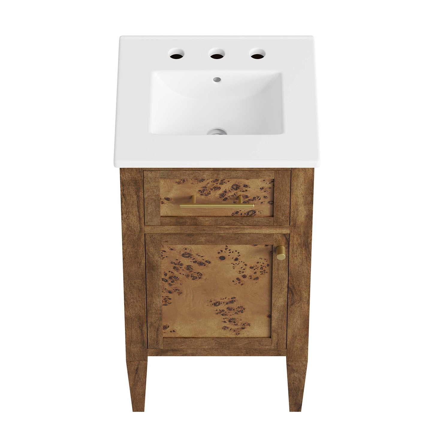 Modway - Elysian 18" Wood Bathroom Vanity by Modway Bathroom Vanities Brown - EEI-6436-WHI-BRN