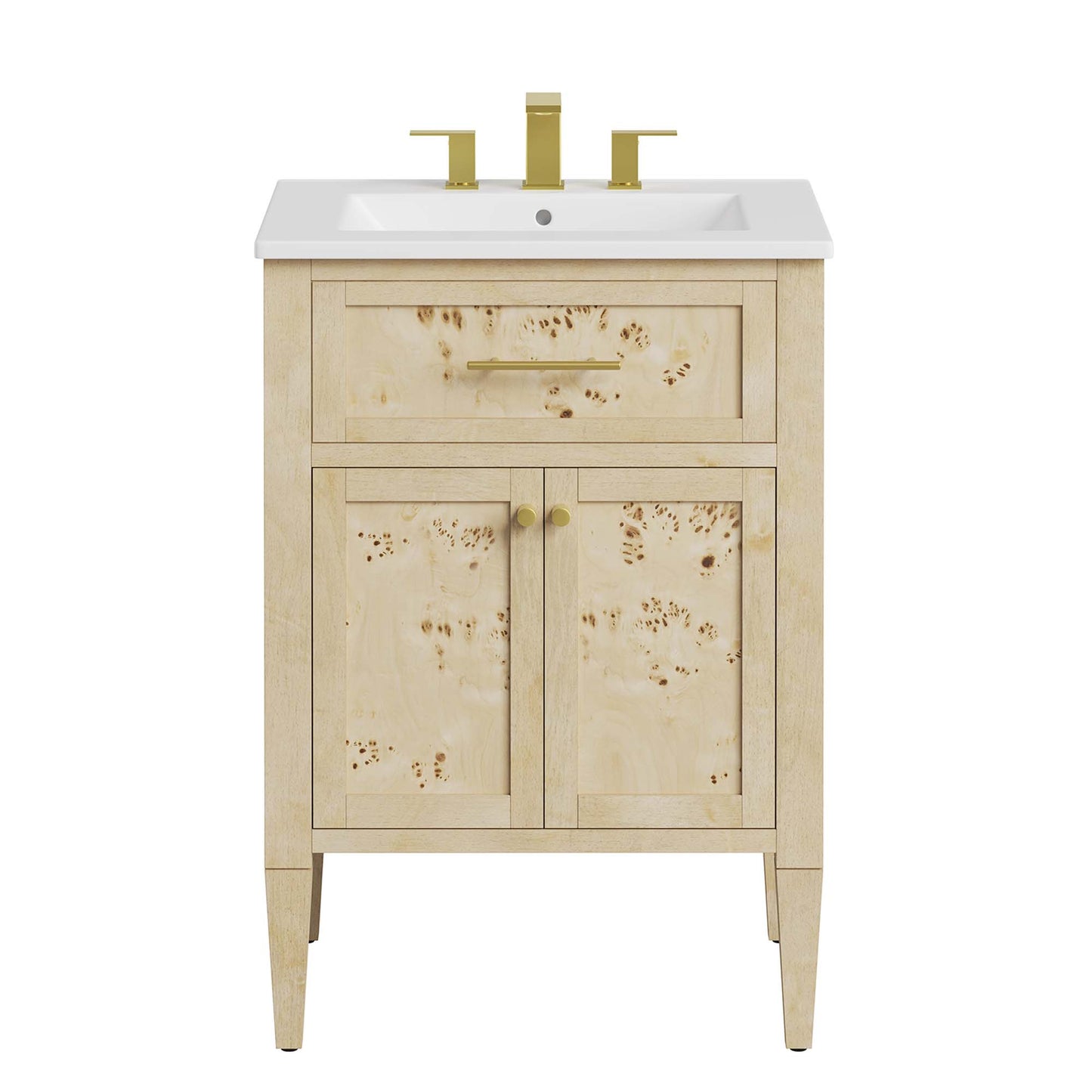 Modway - Elysian 24" Wood Bathroom Vanity by Modway Bathroom Vanities Oatmeal - EEI-6439-WHI-BUR
