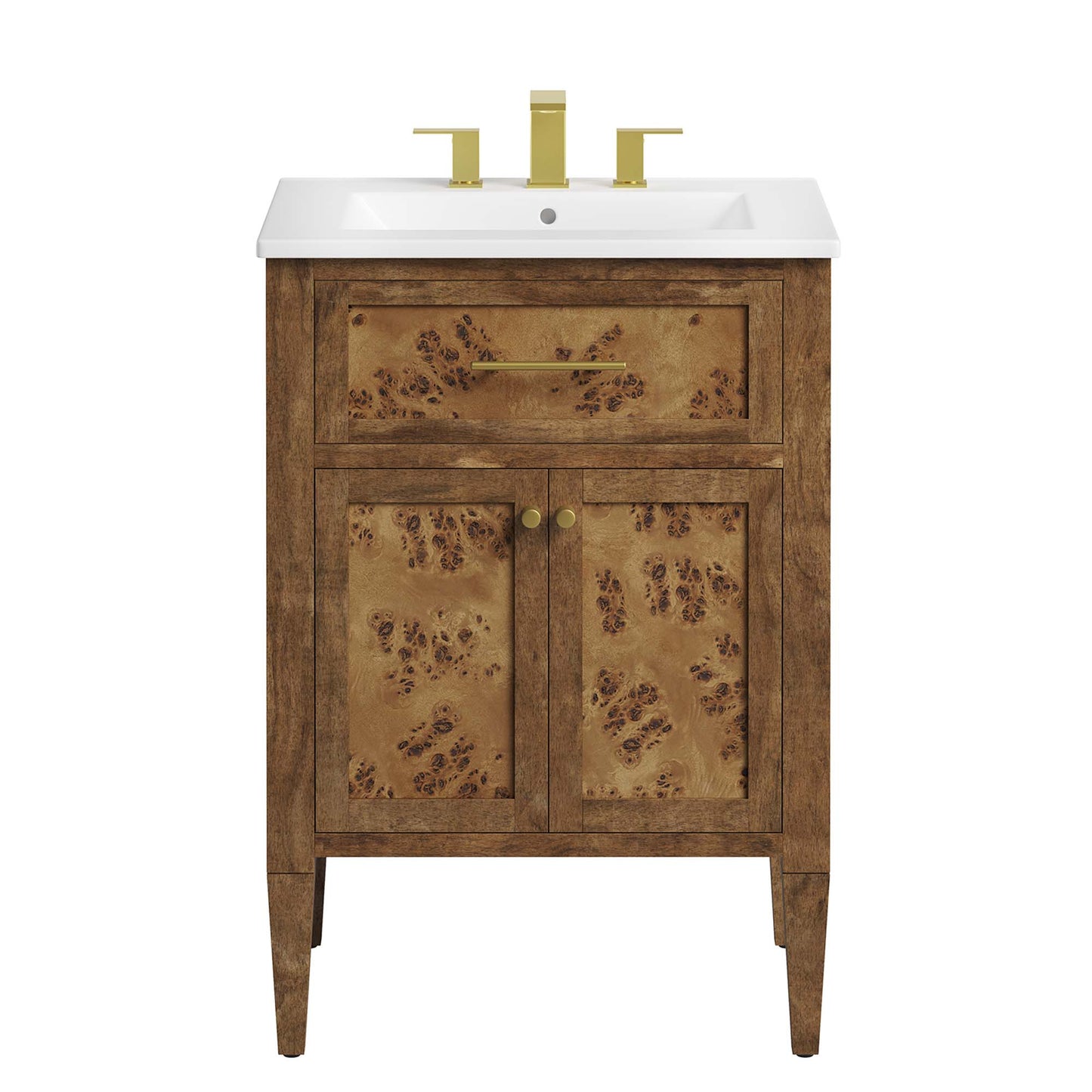 Modway - Elysian 24" Wood Bathroom Vanity by Modway Bathroom Vanities Brown - EEI-6440-WHI-BRN