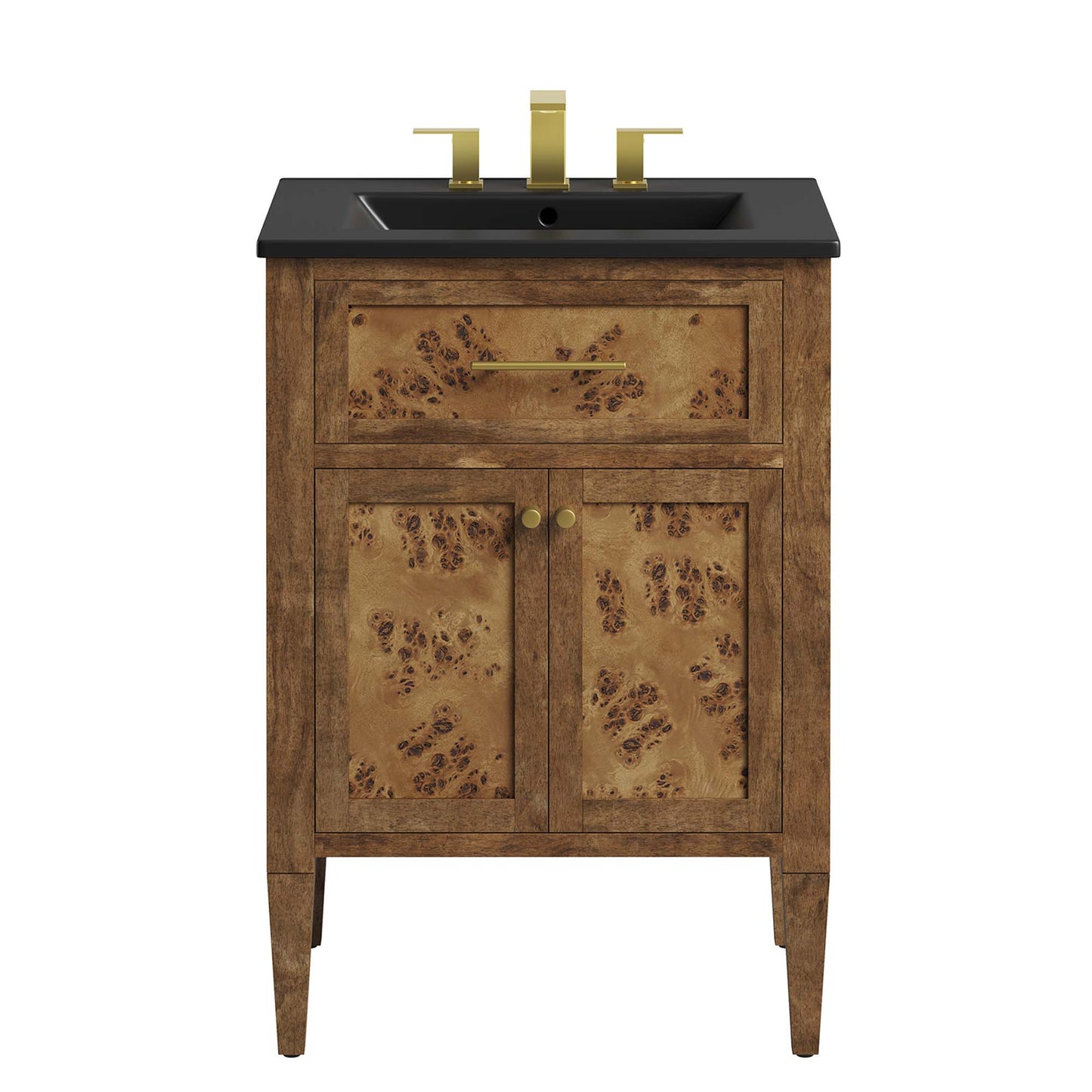 Modway - Elysian 24" Wood Bathroom Vanity by Modway Bathroom Vanities Brown - EEI-6442-BLK-BRN
