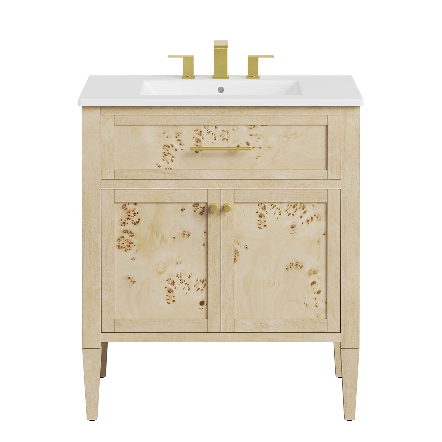 Modway - Elysian 30" Wood Bathroom Vanity by Modway Bathroom Vanities Oatmeal - EEI-6443-WHI-BUR