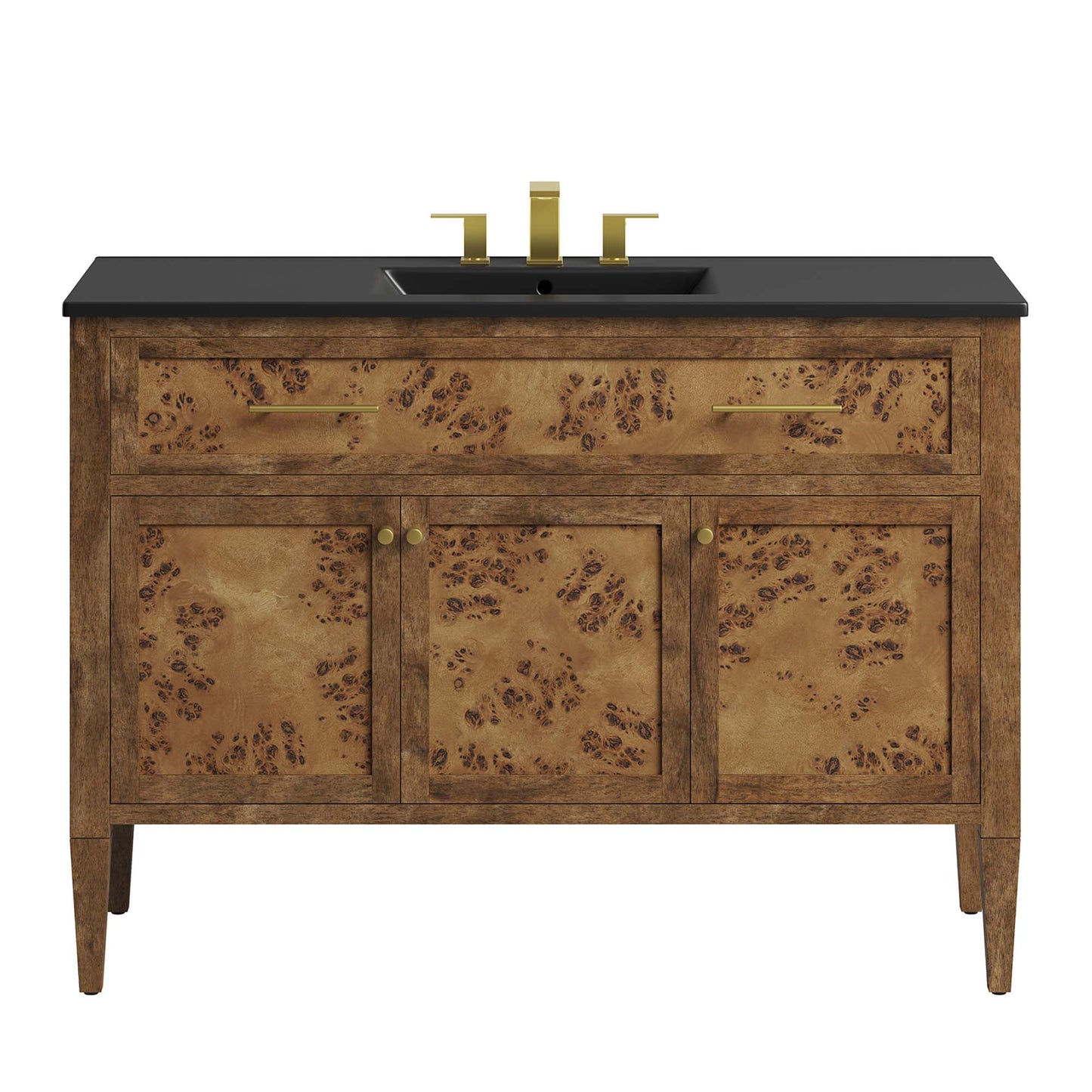 Modway - Elysian 48" Wood Single Sink Bathroom Vanity by Modway Bathroom Vanities Brown - EEI-6453-BLK-BRN