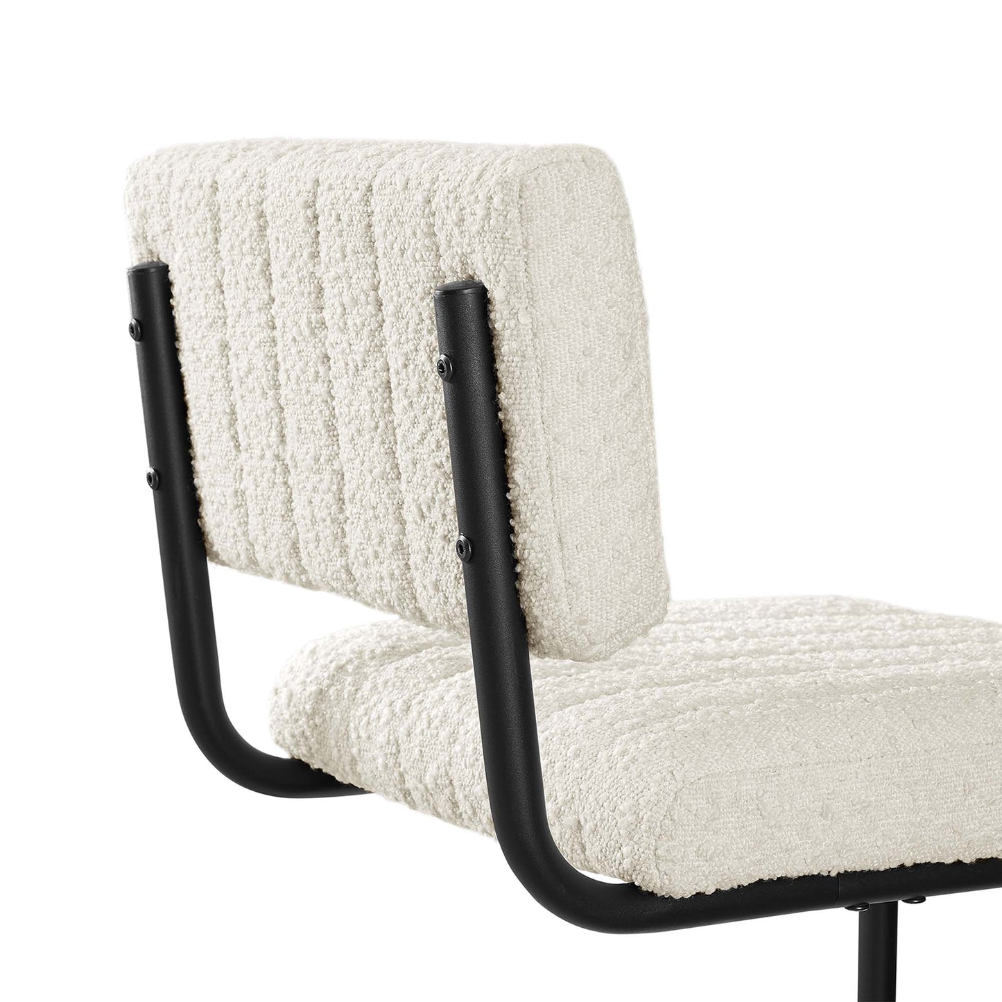 Modway Outlet Parity Boucle Bar Stools Set of 2 by Modway Bar and Dining Furniture Black Ivory - EEI-6473-BLK-IVO