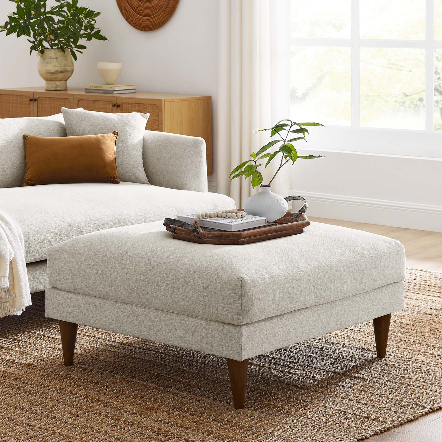 Modway - Zoya Down Filled Overstuffed Ottoman by Modway Living Room Sofas and Armchairs White - EEI-6481-HEI