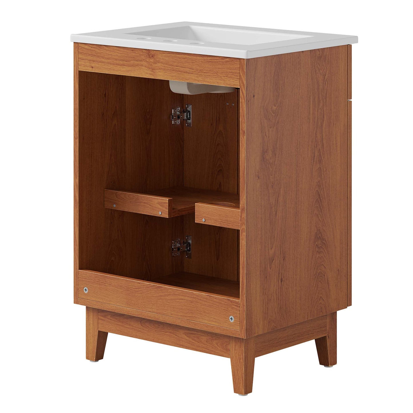Modway - Miles 24? Bathroom Vanity by Modway Bathroom Vanities Brown - EEI-6482-WHI-WAL