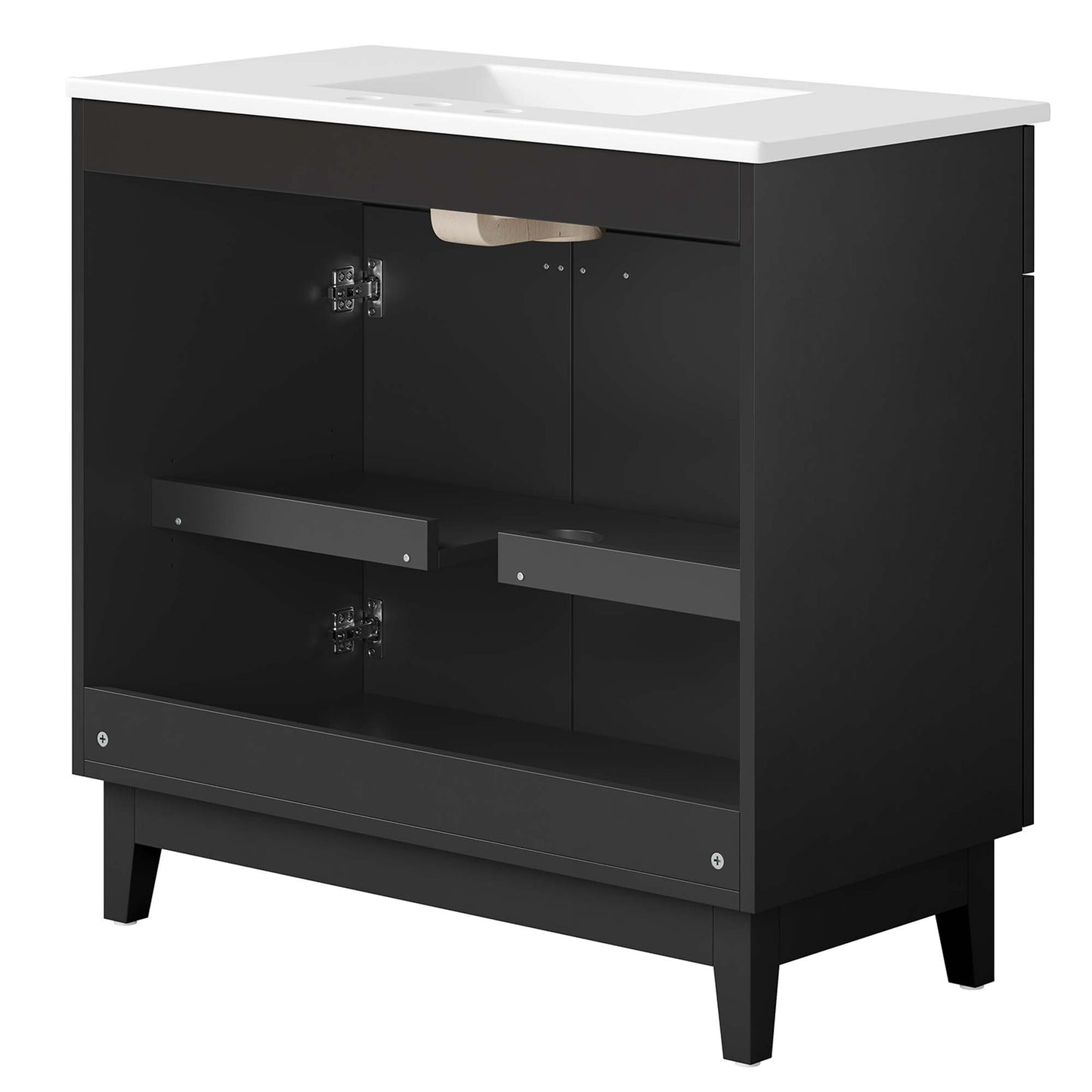 Modway - Miles 36? Bathroom Vanity by Modway Bathroom Vanities Black - EEI-6484-WHI-BLK
