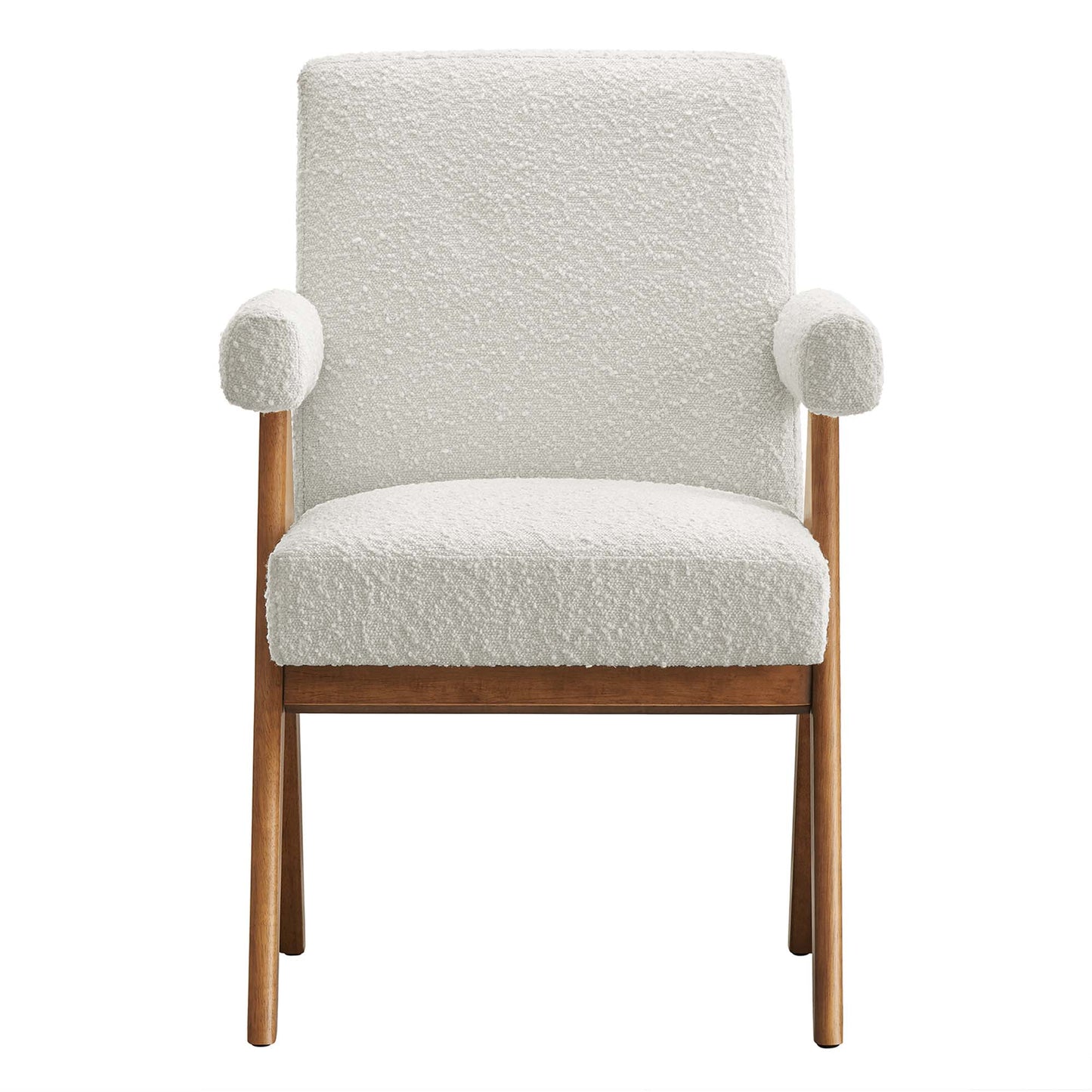 Modway - Lyra Boucle Fabric Dining Room Chair Set of 2 by Modway Bar and Dining Dining Chairs White - EEI-6506-IVO