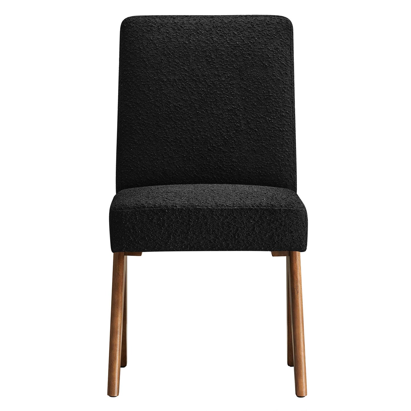Modway Outlet Lyra Boucle Fabric Dining Room Side Chair Set of 2 by Modway Bar and Dining Furniture Black - EEI-6508-BLK