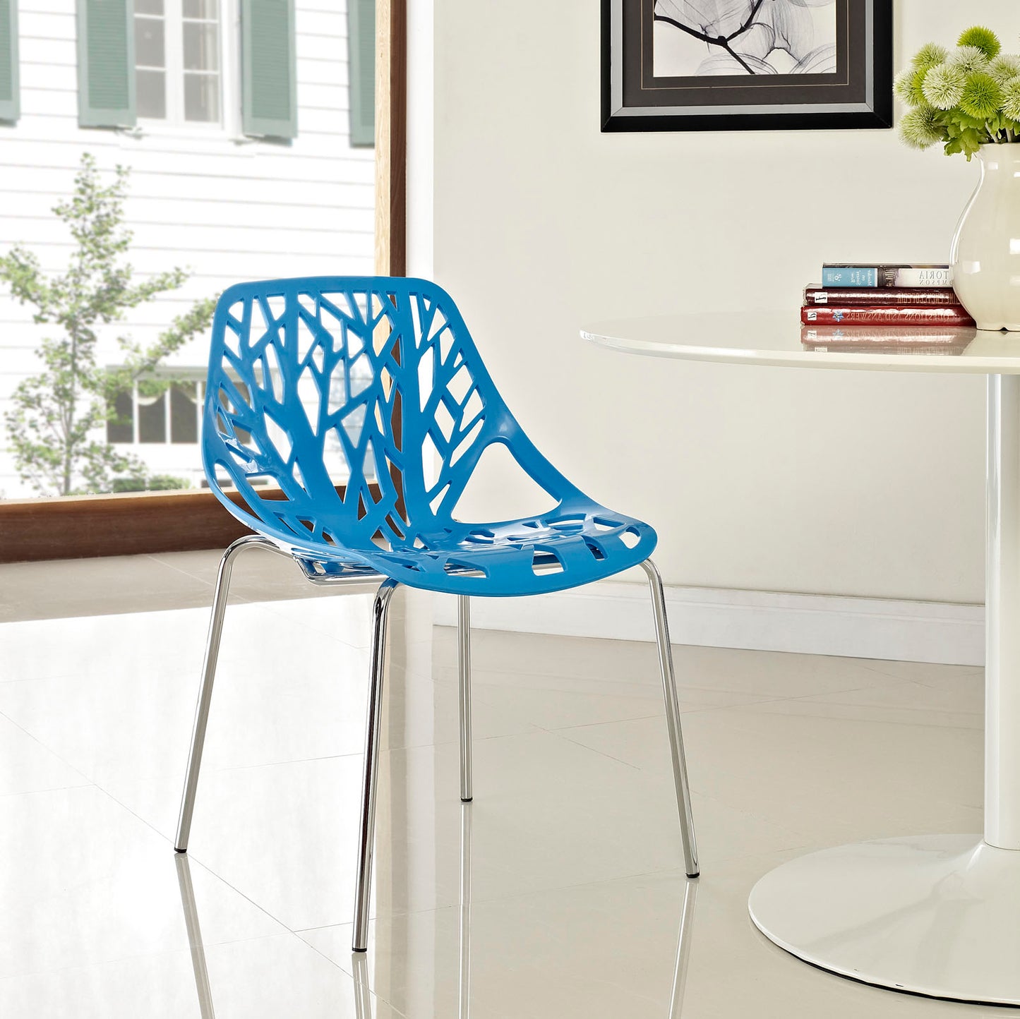 Modway Outlet Stencil Dining Side Chair by Modway Bar and Dining Furniture Blue - EEI-651-BLU