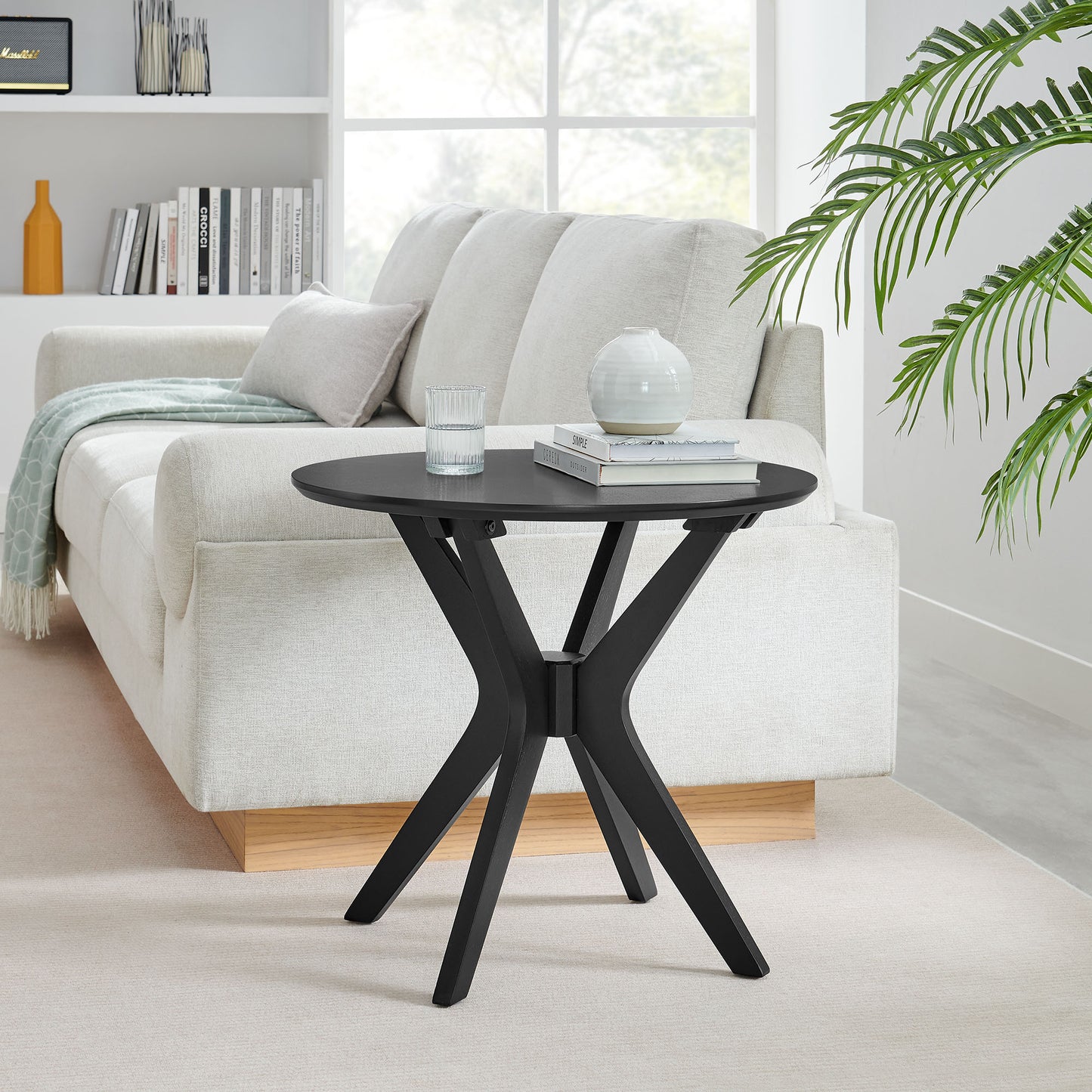 Modway - Crossroads 24? Round Wood Side Table by Modway Living Room Tables Black - EEI-6558-BLK