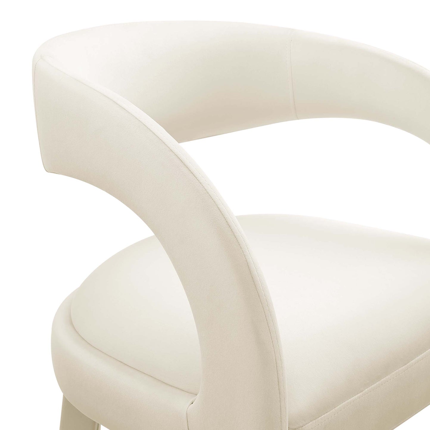 Modway Outlet Pinnacle Performance Velvet Bar Stool Set of 2 by Modway Bar and Dining Furniture Ivory Gold - EEI-6569-IVO-GLD