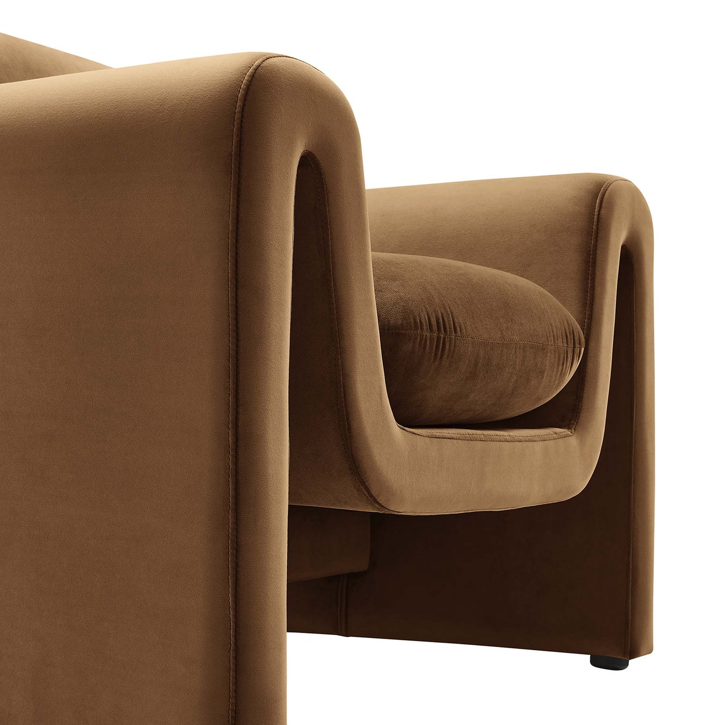 Modway - Waverly Performance Velvet Armchair by Modway Living Room Sofas and Armchairs Brown - EEI-6576-BRN