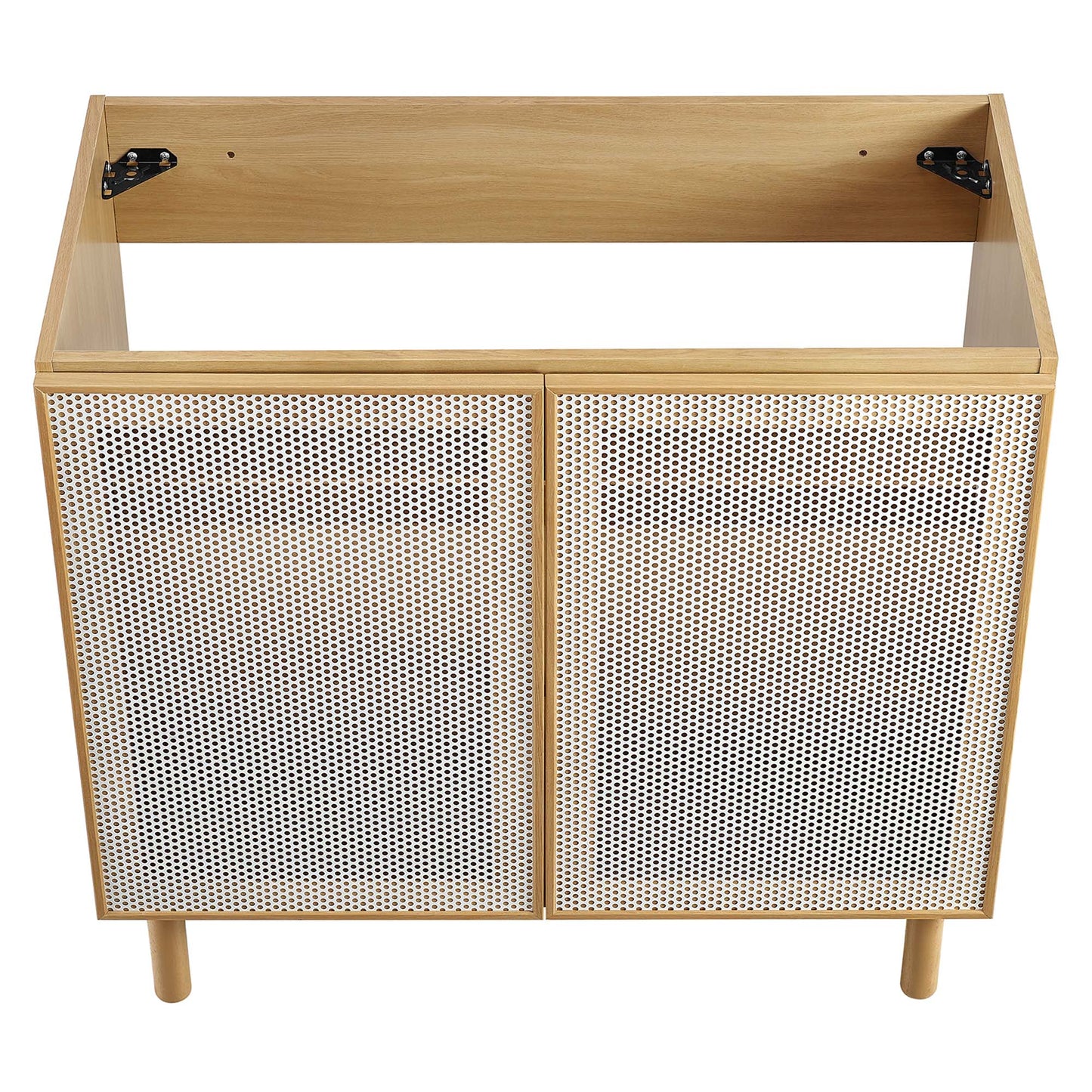 Modway - Calla 36" Perforated Metal Bathroom Vanity Cabinet (Sink Basin Not Included) by Modway Bathroom Vanities Brown - EEI-6622-OAK