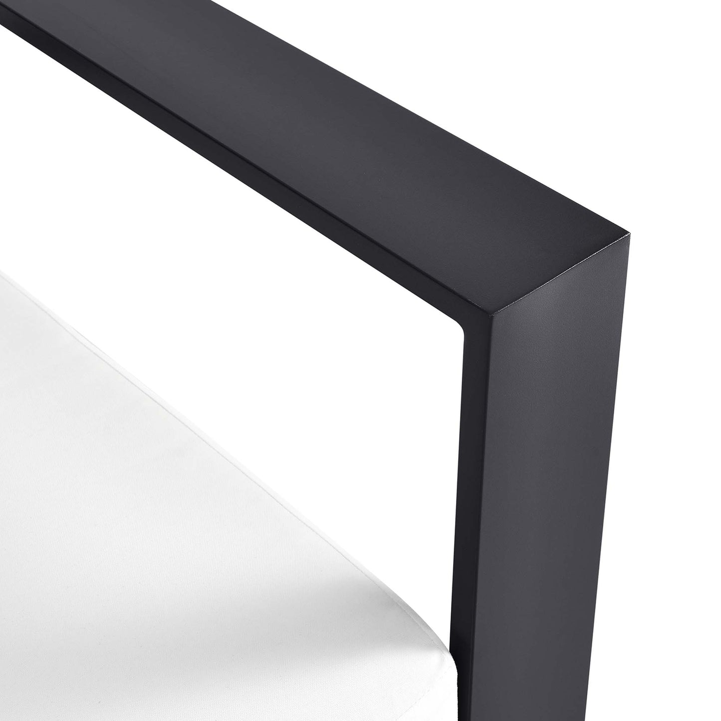 Modway - Tahoe Outdoor Patio Powder-Coated Aluminum Modular Right-Facing Loveseat by Modway Outdoor Furniture Sofa Sectionals White - EEI-6630-GRY-WHI