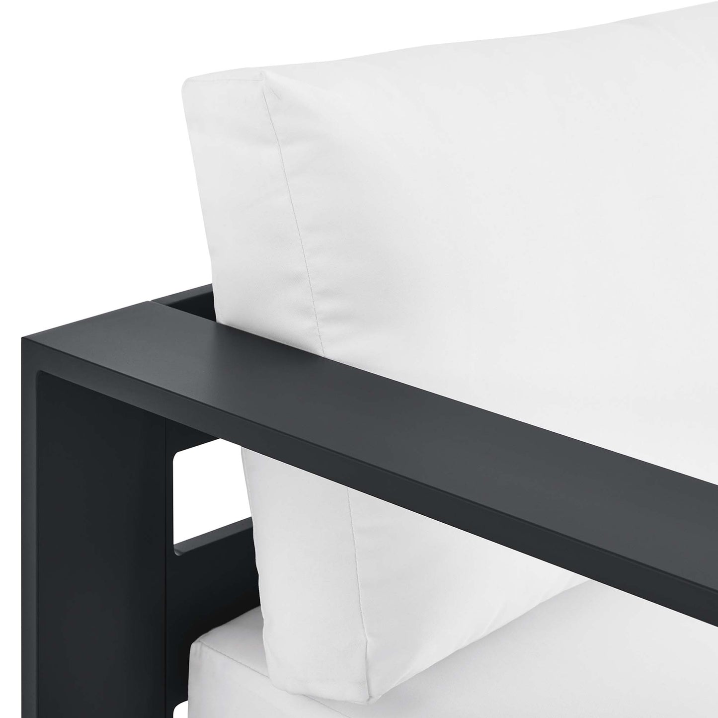 Modway - Tahoe Outdoor Patio Powder-Coated Aluminum Modular Left-Facing Chaise Lounge by Modway Outdoor Furniture Sofa Sectionals White - EEI-6632-GRY-WHI