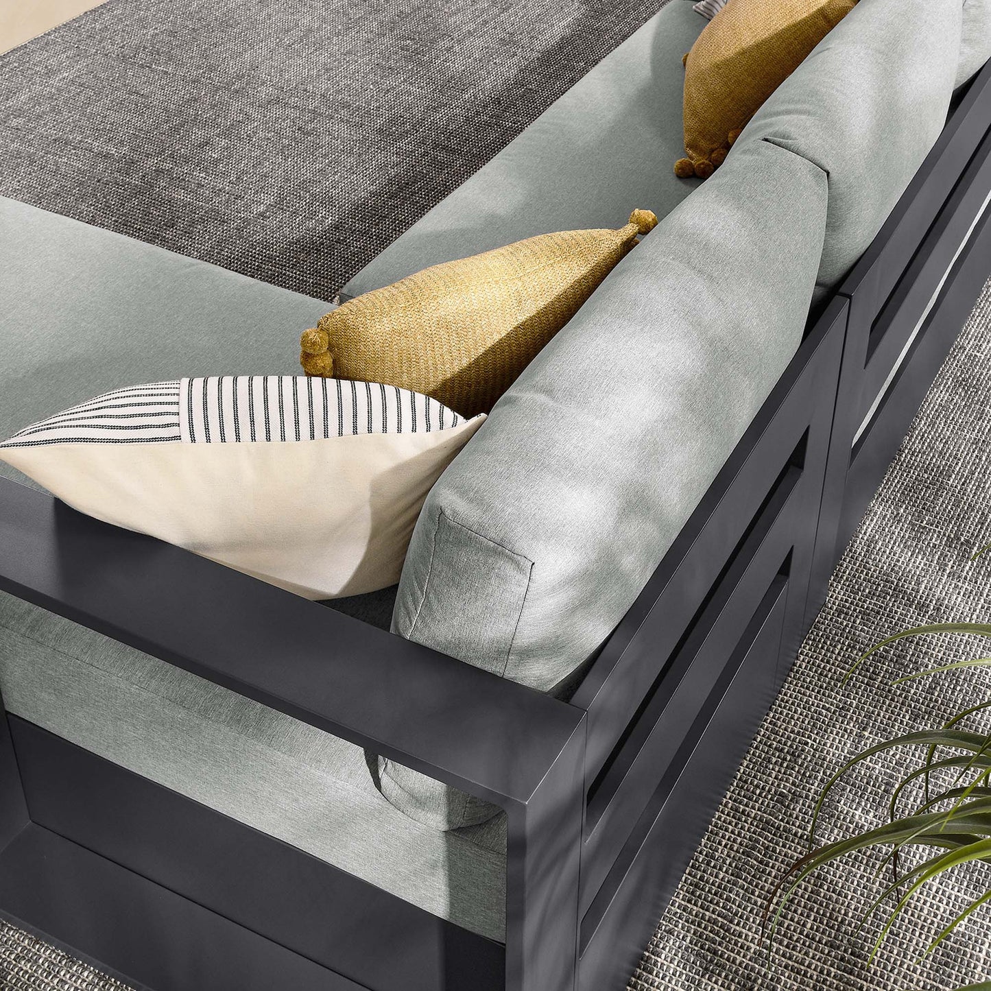 Modway - Tahoe 2-Piece Outdoor Patio Powder-Coated Aluminum Right-Facing Chaise Sectional Sofa Set by Modway Outdoor Furniture Sofa Sectionals Gray - EEI-6669-GRY-GRY