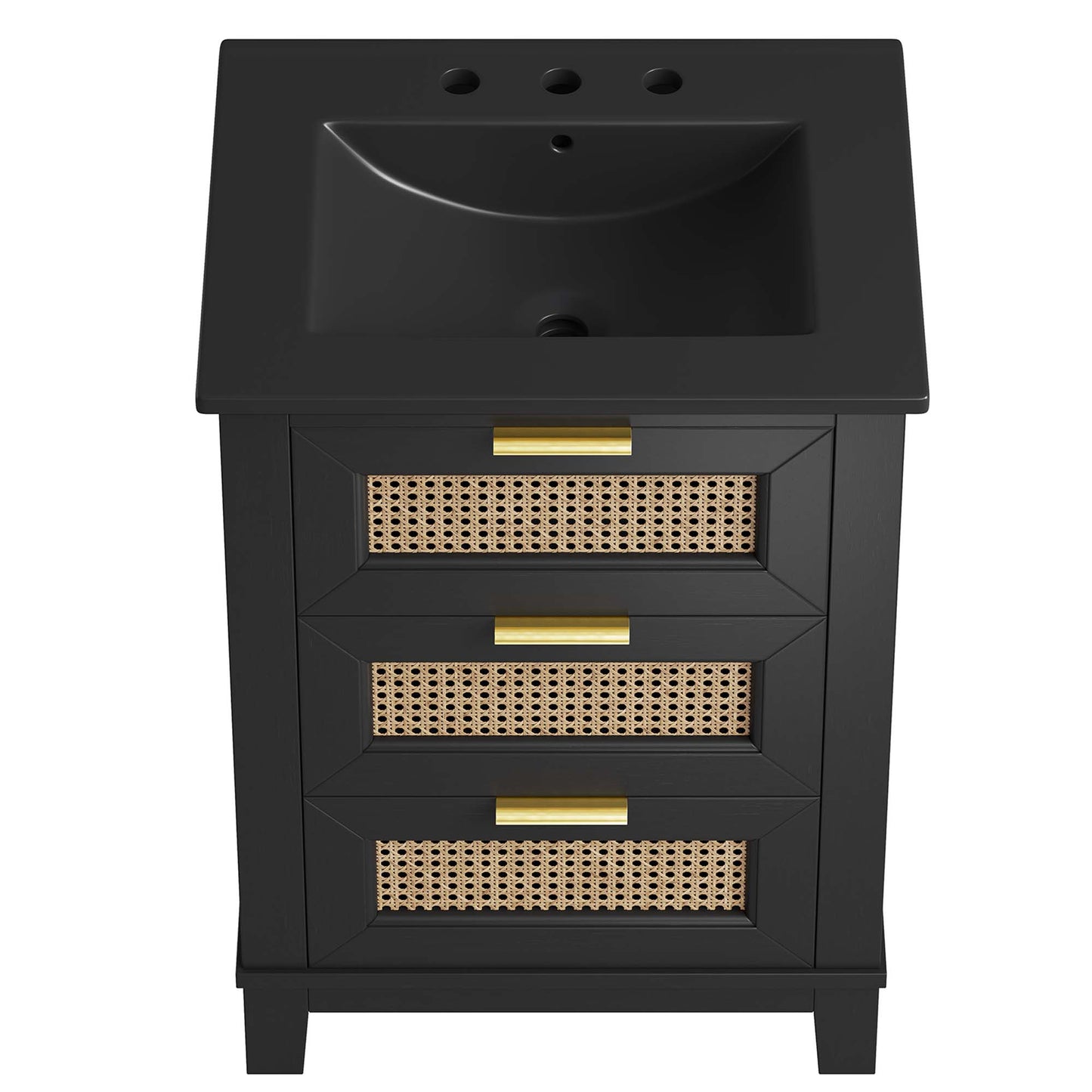 Modway - Dixie 24? Solid Wood Bathroom Vanity Cabinet by Modway Bathroom Vanities Black - EEI-6724-BLK-BLK