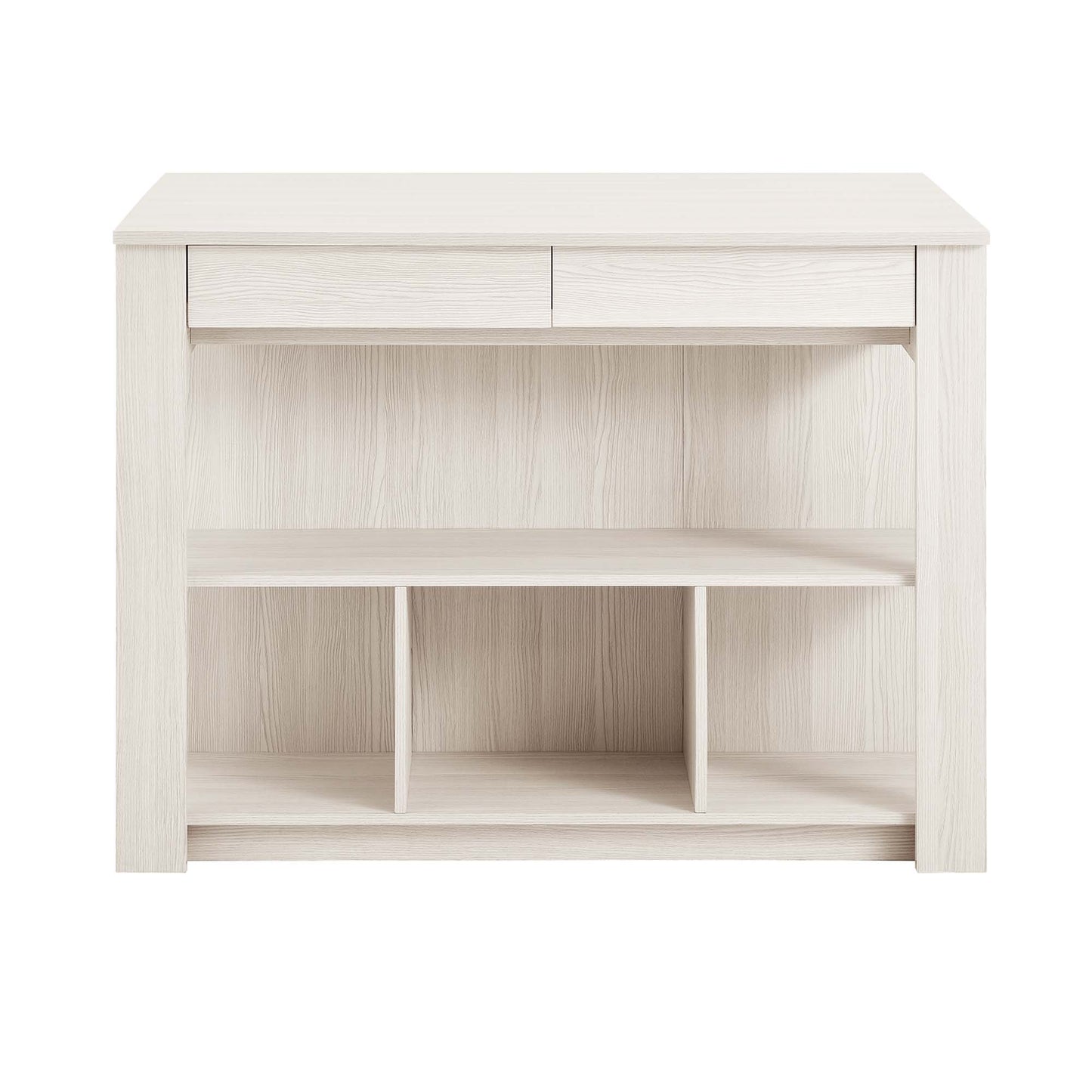 Modway - Meadowbrook 3-Piece Kitchen Island and Stool Set by Modway Bar and Dining Dining Sets Brown - EEI-6731-WMA