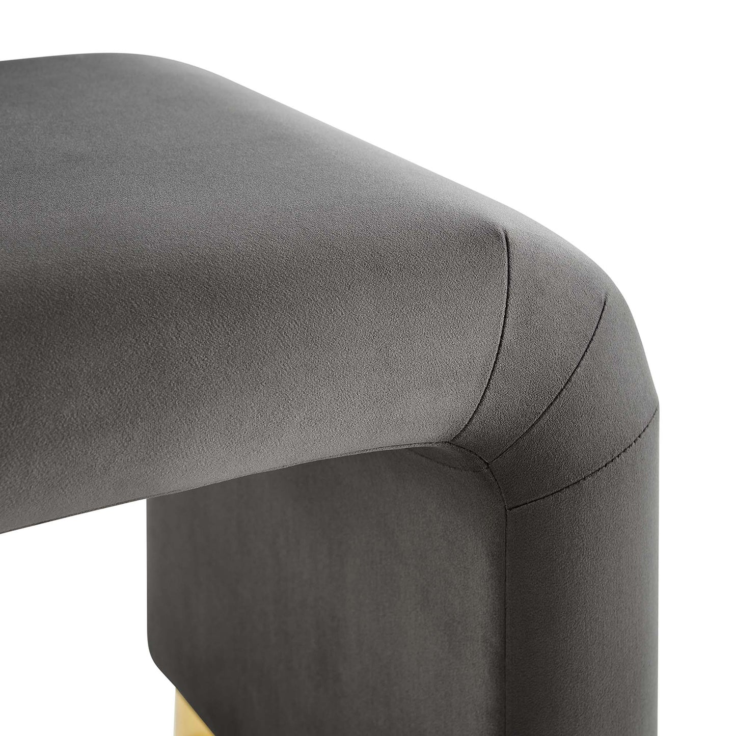 Modway - Koda Performance Velvet Waterfall Stool by Modway Living Room Sofas and Armchairs Gray - EEI-6733-BRA-STG