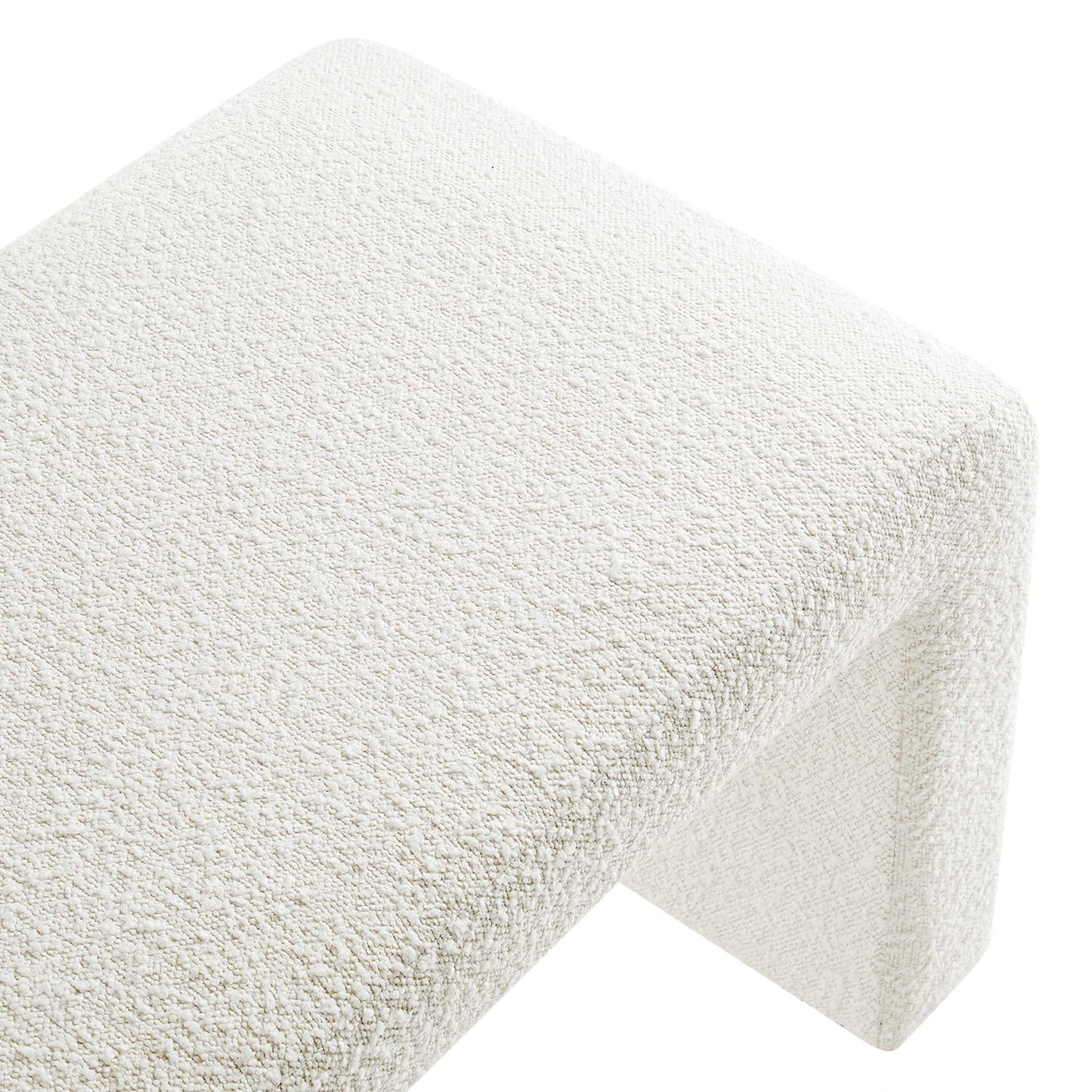 Modway - Simba Boucle Fabric Waterfall Long Bench by Modway Living Room Benches and Stools White - EEI-6736-IVO
