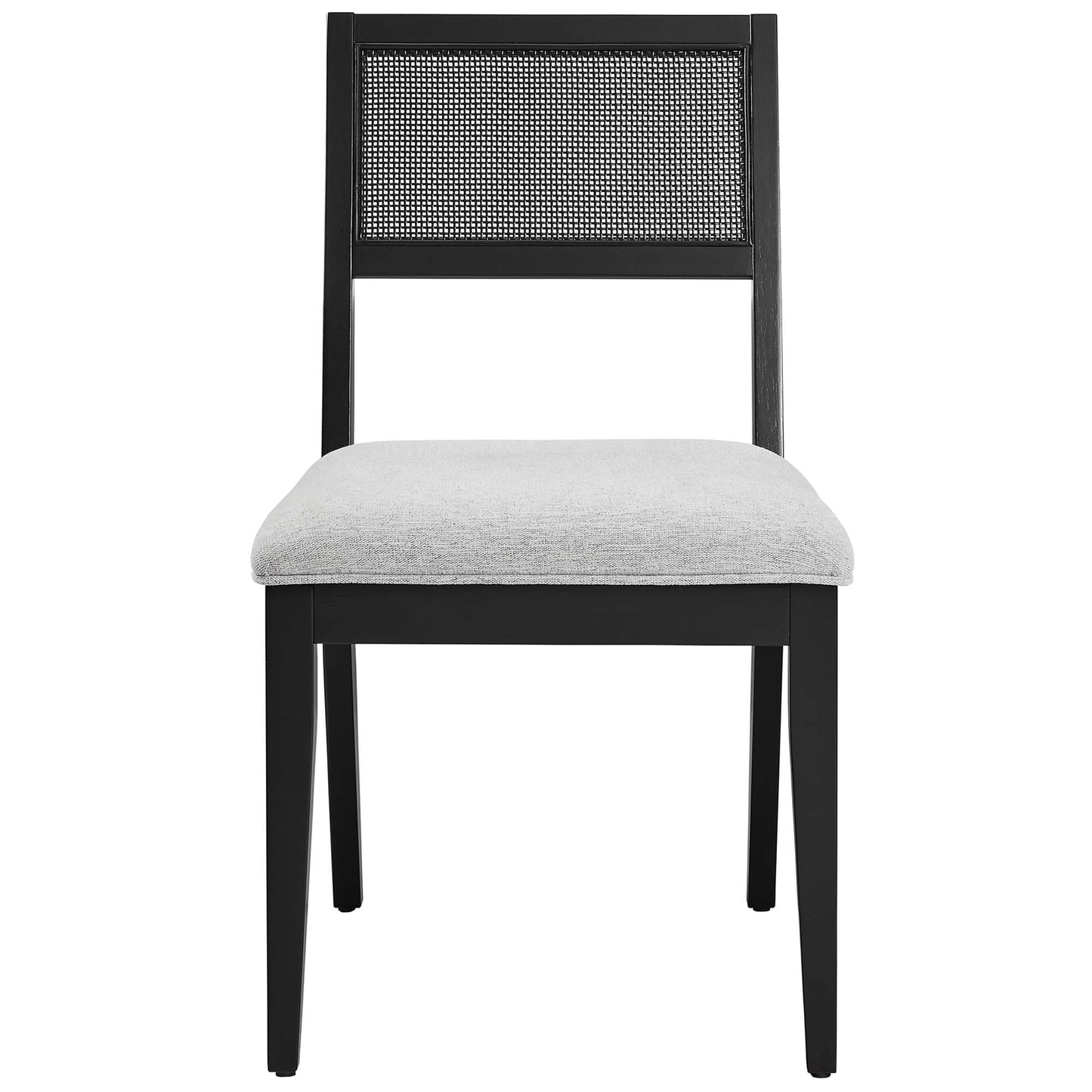Modway - Nimba Faux Rattan Fabric Dining Chairs Set of 2 by Modway Bar and Dining Dining Chairs Gray - EEI-6781-BLK-HLG