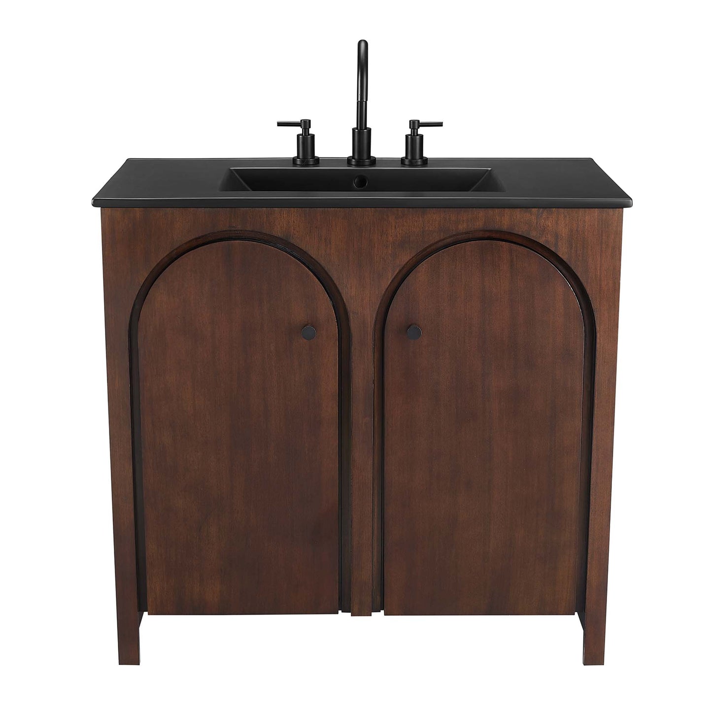 Modway - Appia 36" Bathroom Vanity by Modway Bathroom Vanities Brown - EEI-6791-WAL-BLK